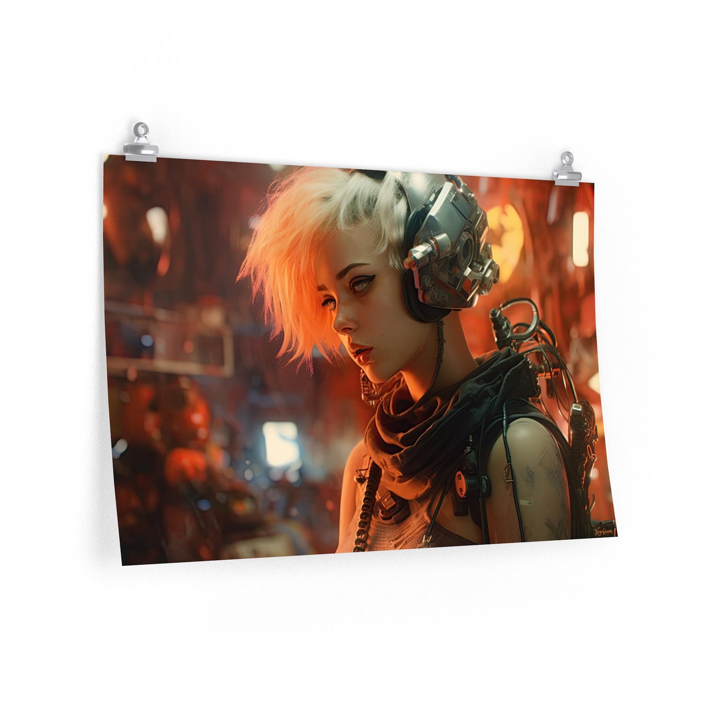 Space Girl 2 - Space Girls Series Sci-fi Poster -- Landscape - 18x12, 30x20, 36x24 - Museum Grade Matte Paper - by Nyobium