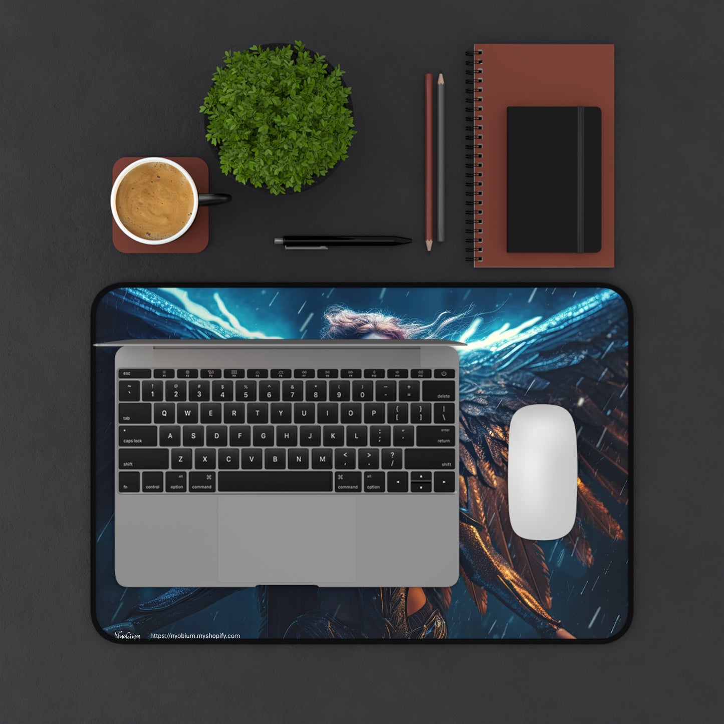 Desk Mat, MTG Playmat, MTG Playmat with Zones, Trading Card Game Play Mat, MTG Accessories, Gifts for Gamers, Angel 3