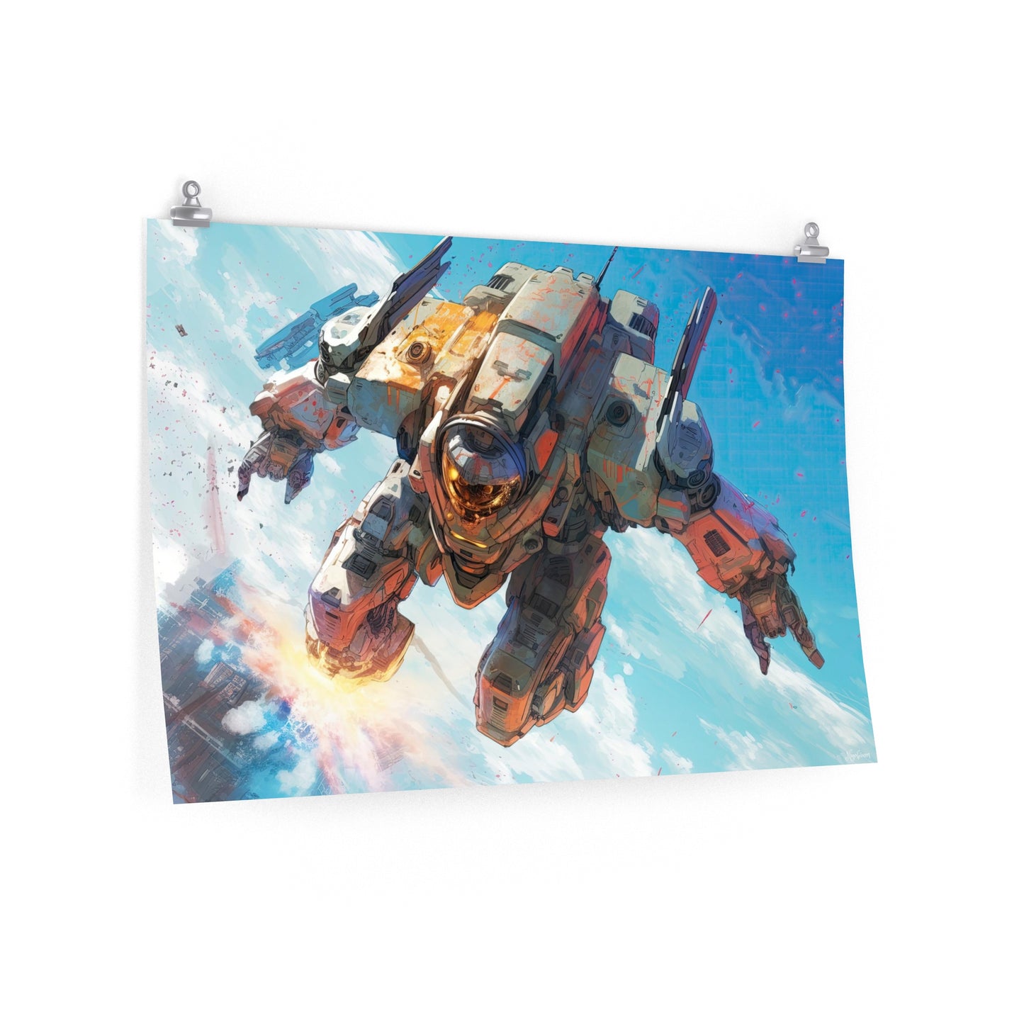 Robot Scenes 11 - Robot Scenes Series Sci-fi Poster -- Landscape - 18x12, 30x20, 36x24 - Museum Grade Matte Paper - by Nyobium
