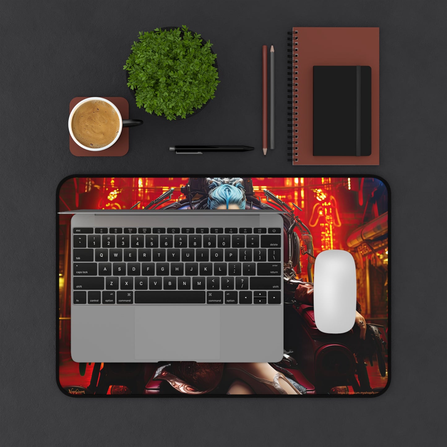 Desk Mat, MTG Playmat, MTG Playmat with Zones, Trading Card Game Play Mat, MTG Accessories, Gifts for Gamers, Cyberpunk Queen