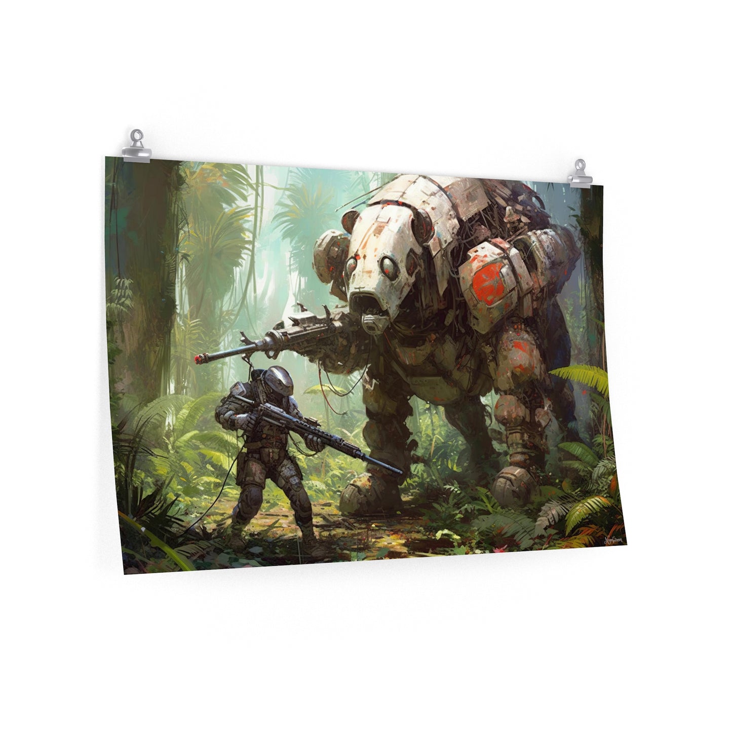 Robot Scenes 9 - Robot Scenes Series Sci-fi Poster -- Landscape - 18x12, 30x20, 36x24 - Museum Grade Matte Paper - by Nyobium