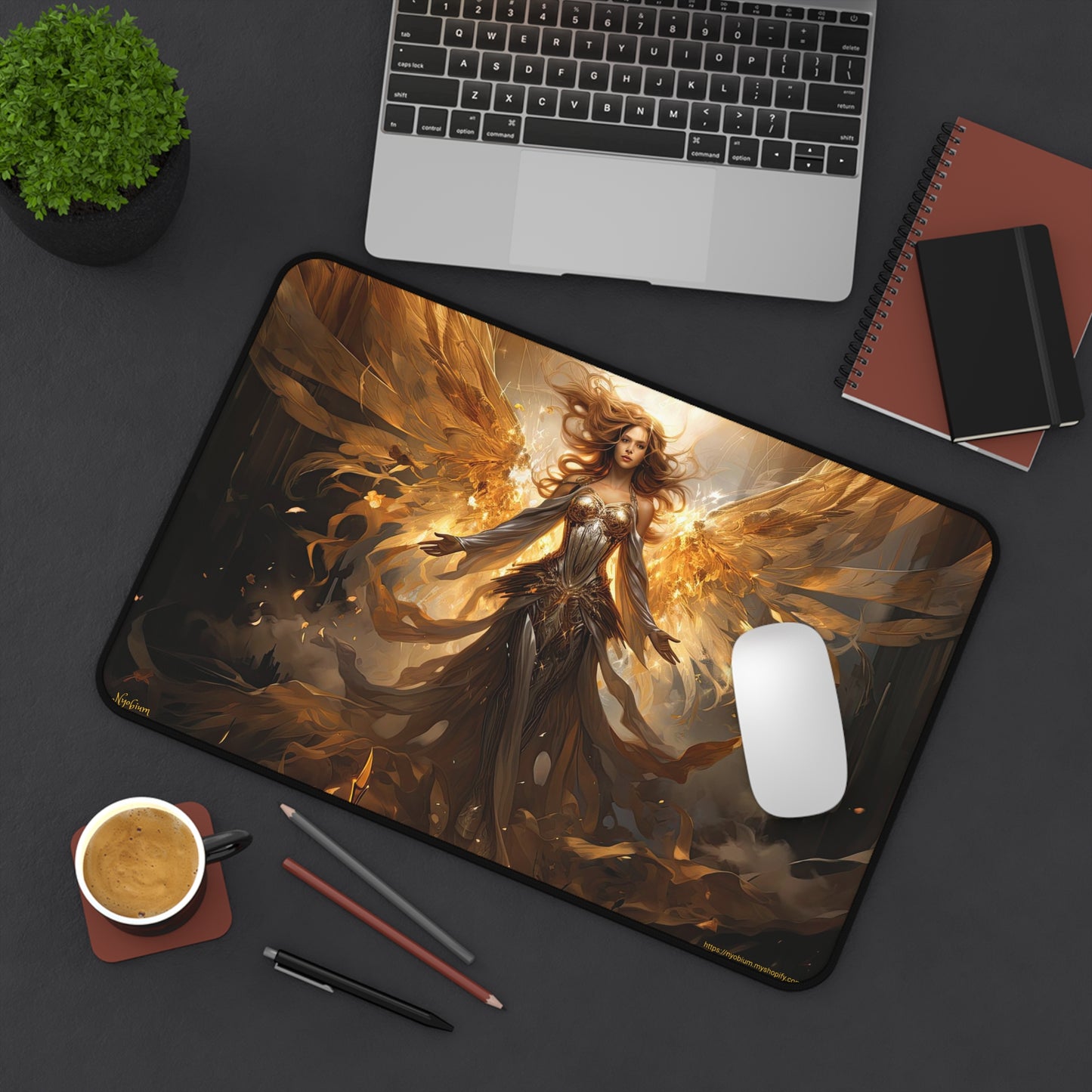 Desk Mat, MTG Playmat, MTG Playmat with Zones, Trading Card Game Play Mat, MTG Accessories, Gifts for Gamers, Archangel 2