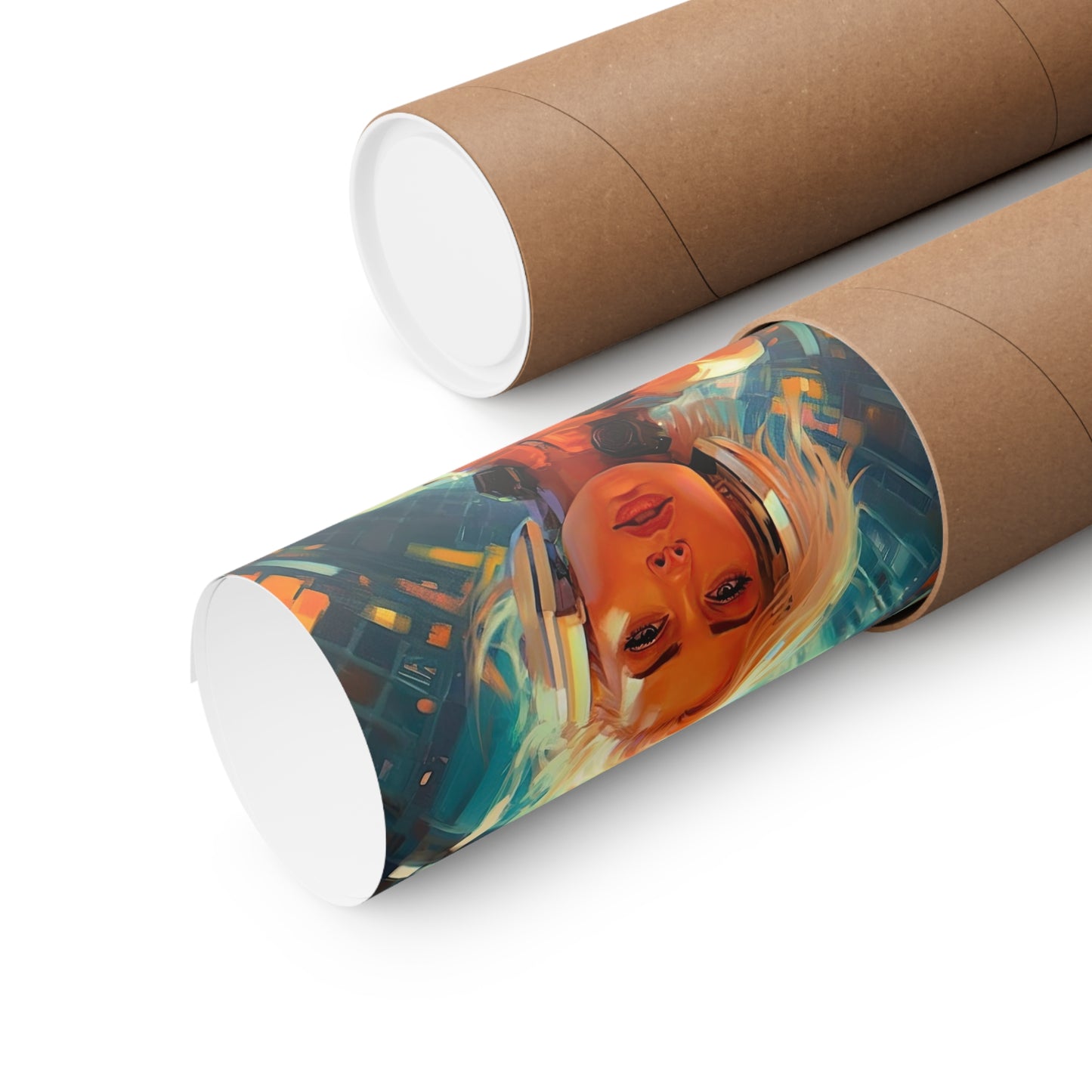 Scifi Girl 5 - Space Girls Series Sci-fi Poster - Portrait - 12x18, 20x30, 24x36 - Museum Grade Matte Paper - by Nyobium