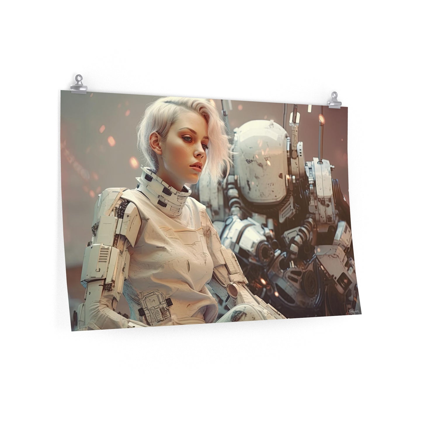 Robot Scenes 5 - Robot Scenes Series Sci-fi Poster -- Landscape - 18x12, 30x20, 36x24 - Museum Grade Matte Paper - by Nyobium