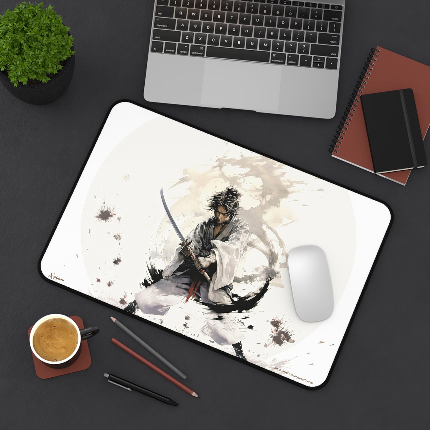 Desk Mat, MTG Playmat, MTG Playmat with Zones, Trading Card Game Play Mat, MTG Accessories, Gifts for Gamers, Samurai 1