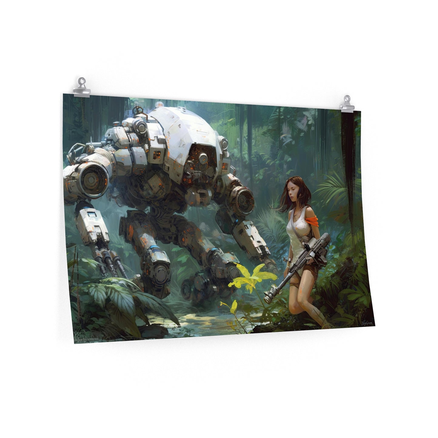 Robot Scenes 3 - Robot Scenes Series Sci-fi Poster -- Landscape - 18x12, 30x20, 36x24 - Museum Grade Matte Paper - by Nyobium