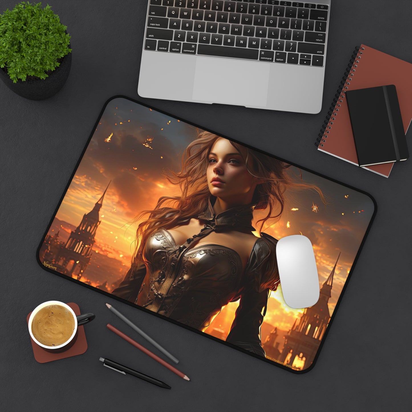 Desk Mat, MTG Playmat, MTG Playmat with Zones, Trading Card Game Play Mat, MTG Accessories, Gifts for Gamers, Pyromancer