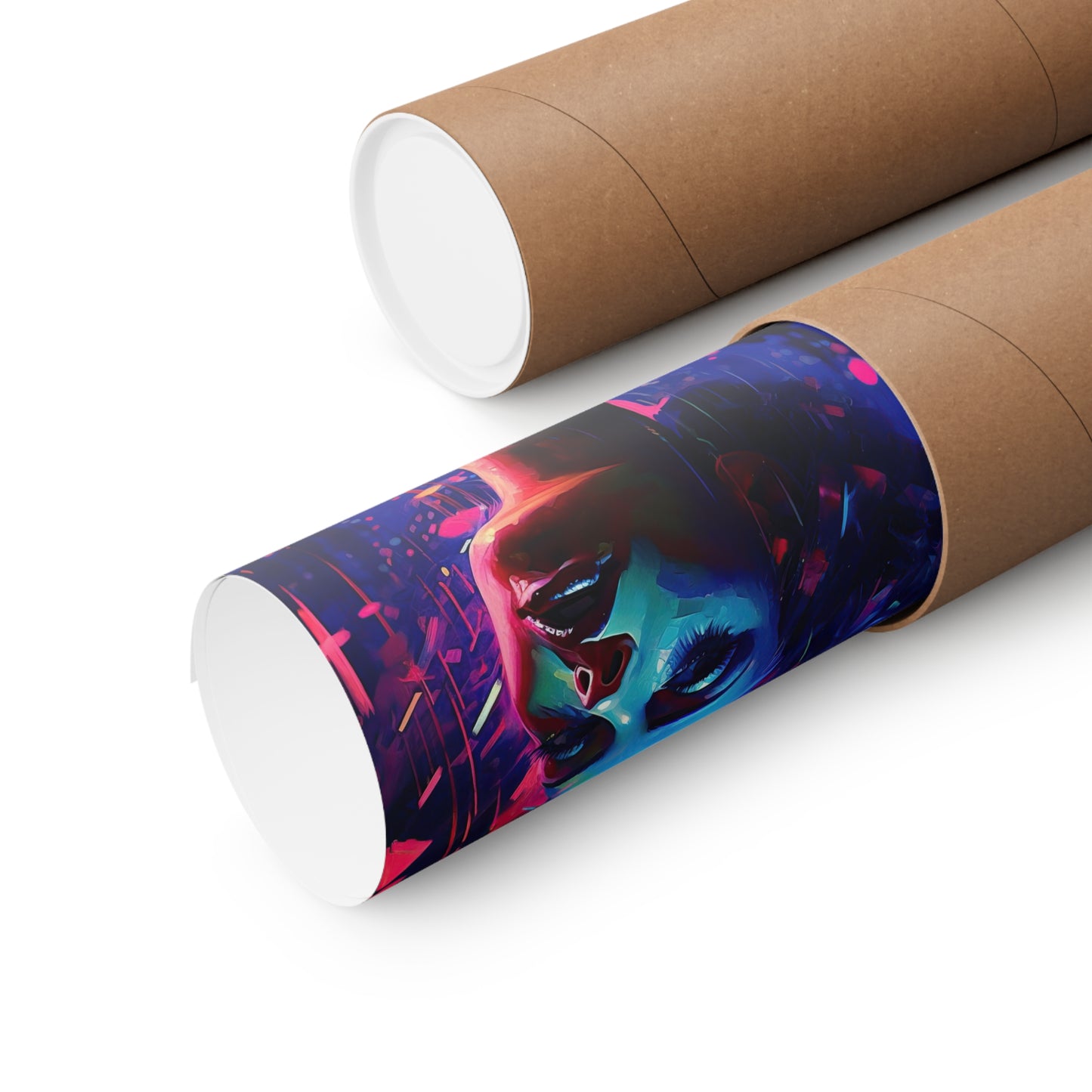Neon Girl 9 - Cyberpunk Neon Series Poster - Portrait - 12x18, 20x30, 24x36 - Museum Grade Matte Paper - by Nyobium