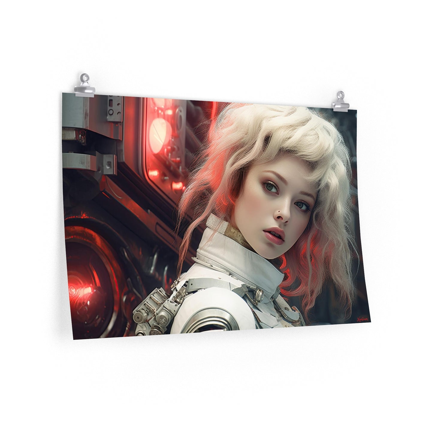 Space Girl 3 - Space Girls Series Sci-fi Poster -- Landscape - 18x12, 30x20, 36x24 - Museum Grade Matte Paper - by Nyobium