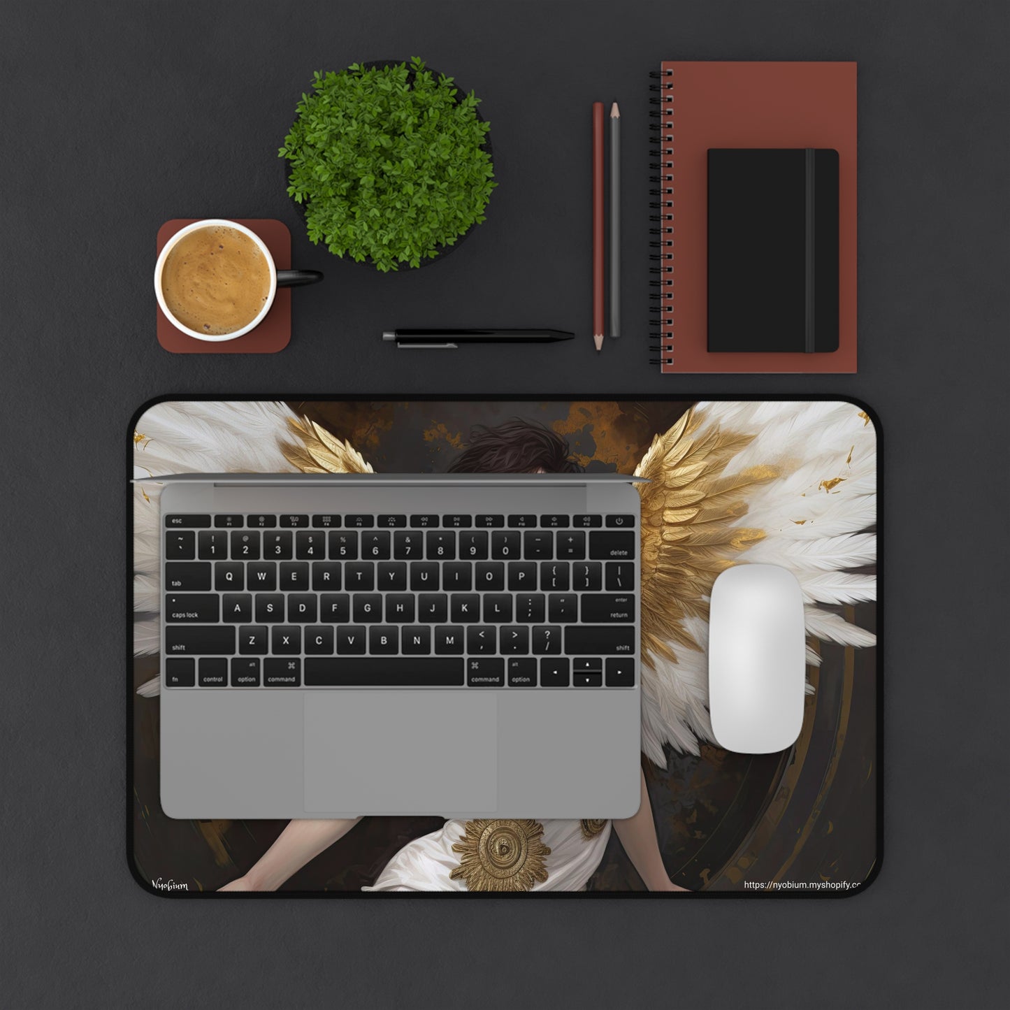 Desk Mat, MTG Playmat, MTG Playmat with Zones, Trading Card Game Play Mat, MTG Accessories, Gifts for Gamers, Angel 1