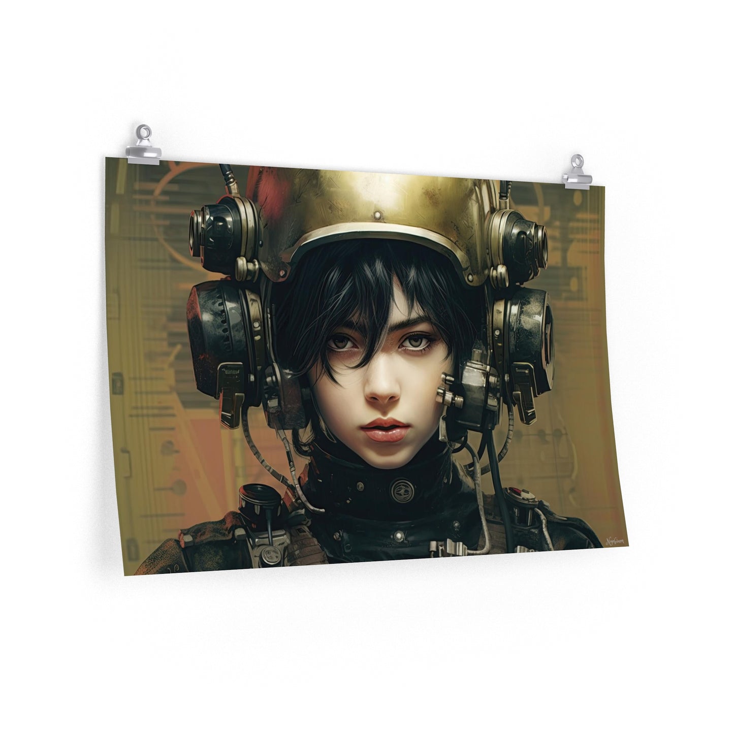 Space Girl 10 - Space Girls Series Sci-fi Poster -- Landscape - 18x12, 30x20, 36x24 - Museum Grade Matte Paper - by Nyobium