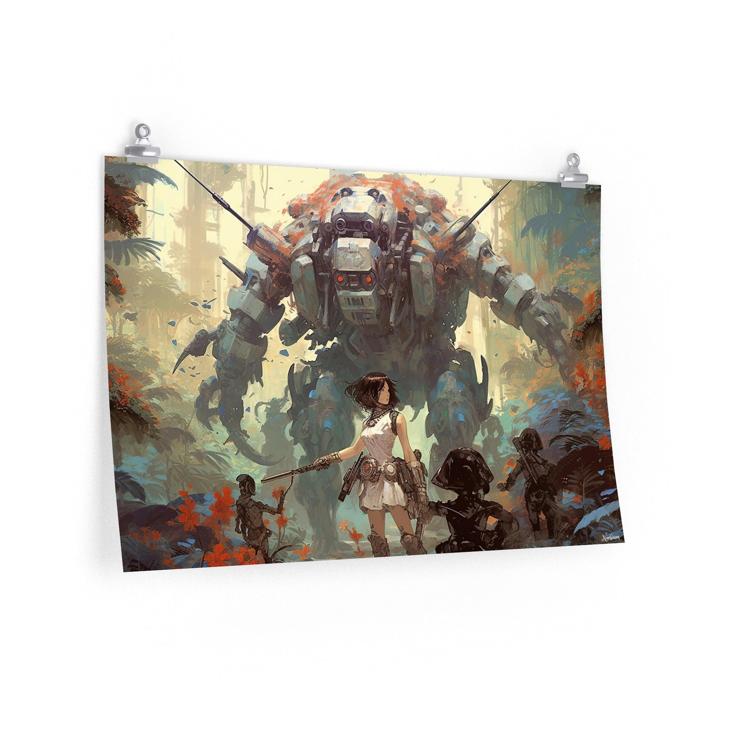 Robot Scenes 1 - Robot Scenes Series Sci-fi Poster -- Landscape - 18x12, 30x20, 36x24 - Museum Grade Matte Paper - by Nyobium