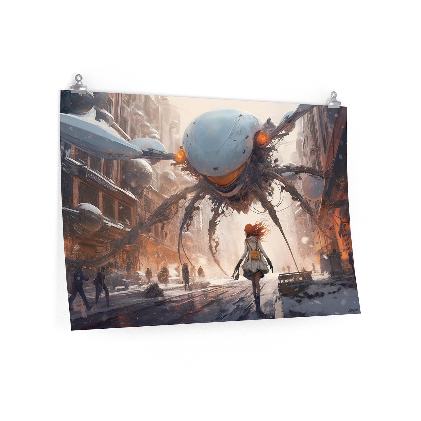 Arachnobot 2- Scifi Worlds Poster - Landscape - 18x12, 30x20, 36x24 - Museum Grade Matte Paper - by Nyobium