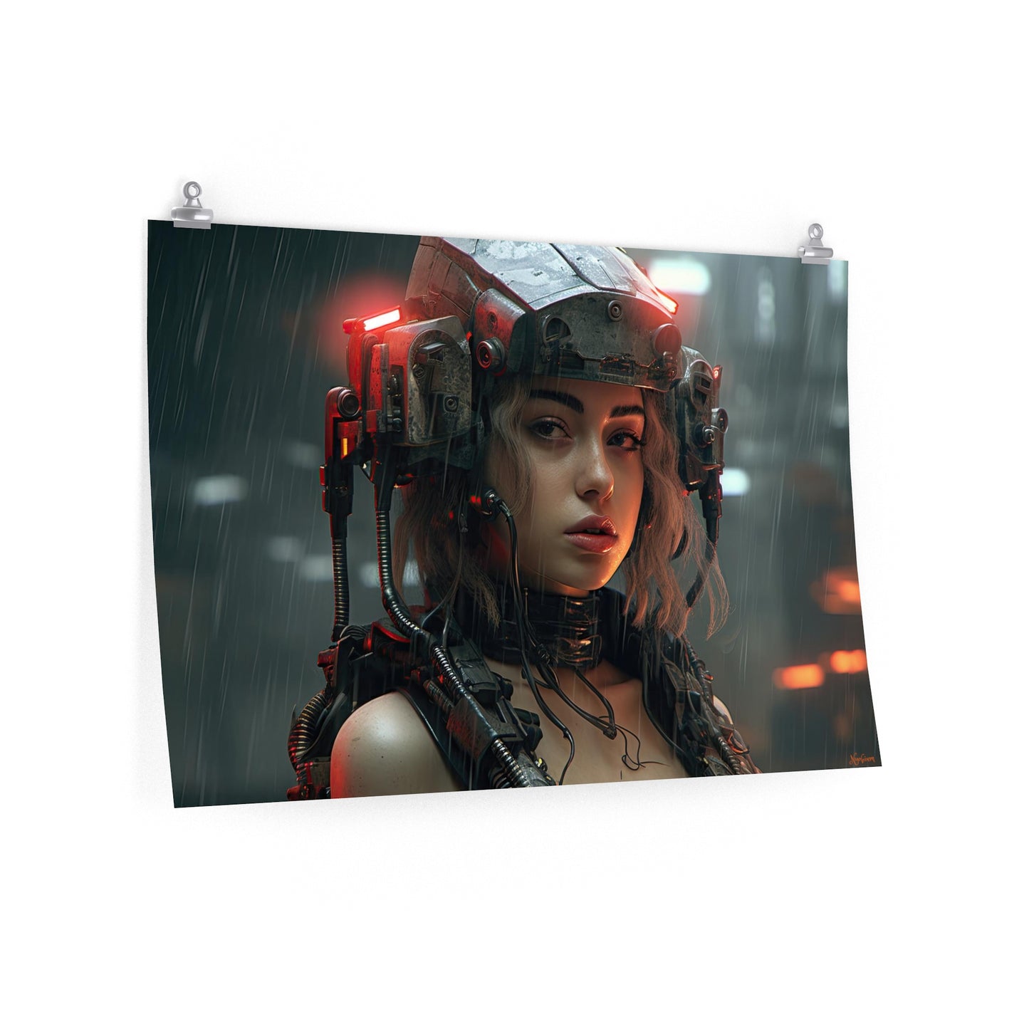 Space Girl 8 - Space Girls Series Sci-fi Poster -- Landscape - 18x12, 30x20, 36x24 - Museum Grade Matte Paper - by Nyobium