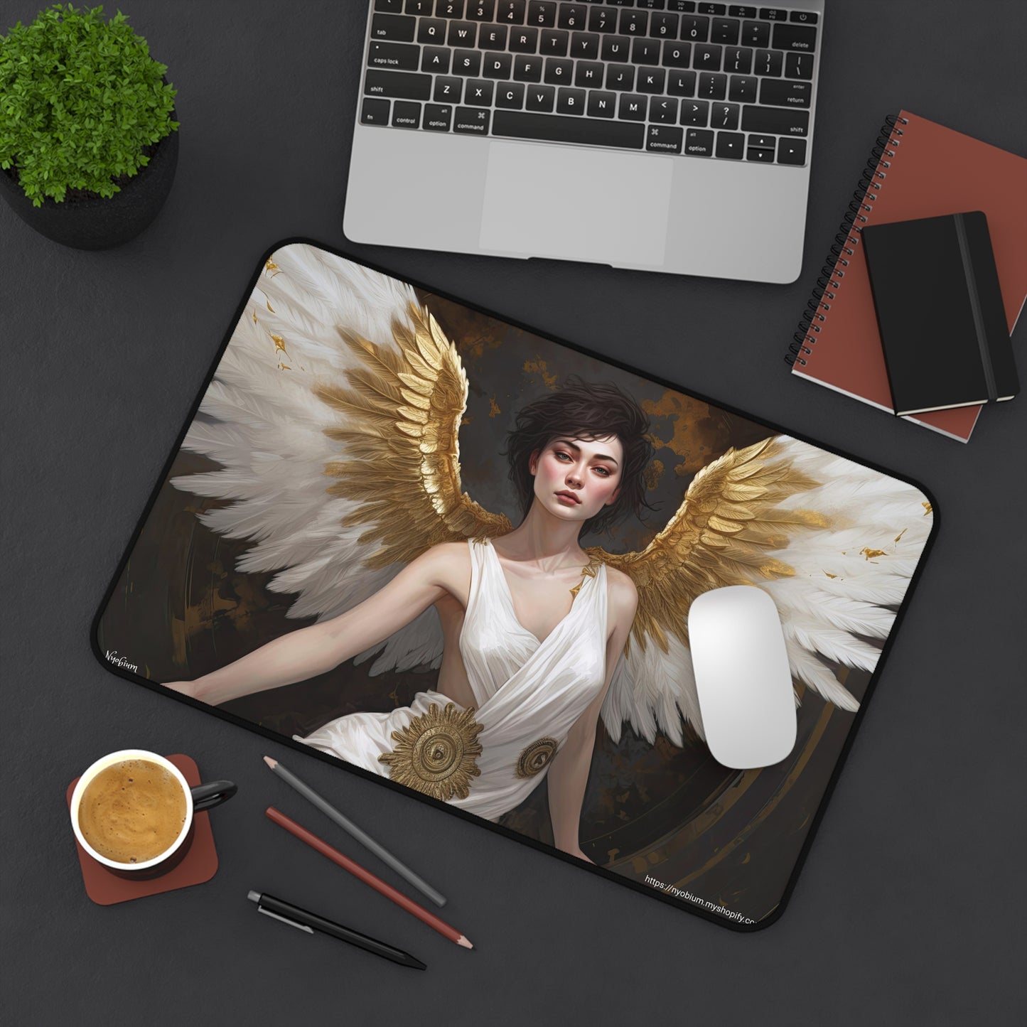 Desk Mat, MTG Playmat, MTG Playmat with Zones, Trading Card Game Play Mat, MTG Accessories, Gifts for Gamers, Angel 1