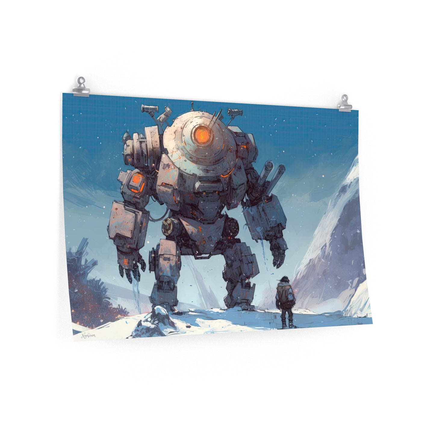 Robot Scenes 14 - Robot Scenes Series Sci-fi Poster -- Landscape - 18x12, 30x20, 36x24 - Museum Grade Matte Paper - by Nyobium