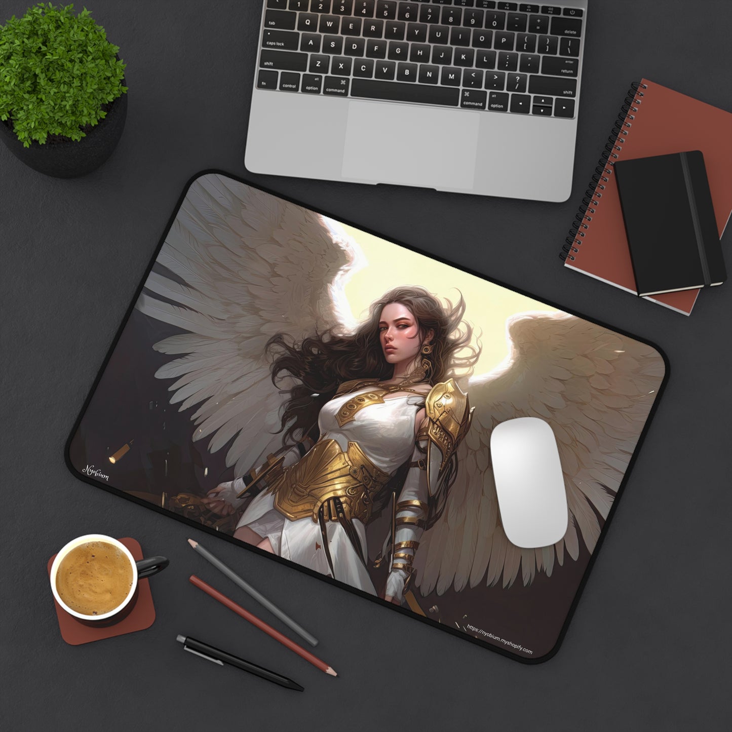 Desk Mat, MTG Playmat, MTG Playmat with Zones, Trading Card Game Play Mat, MTG Accessories, Gifts for Gamers, Angel 8