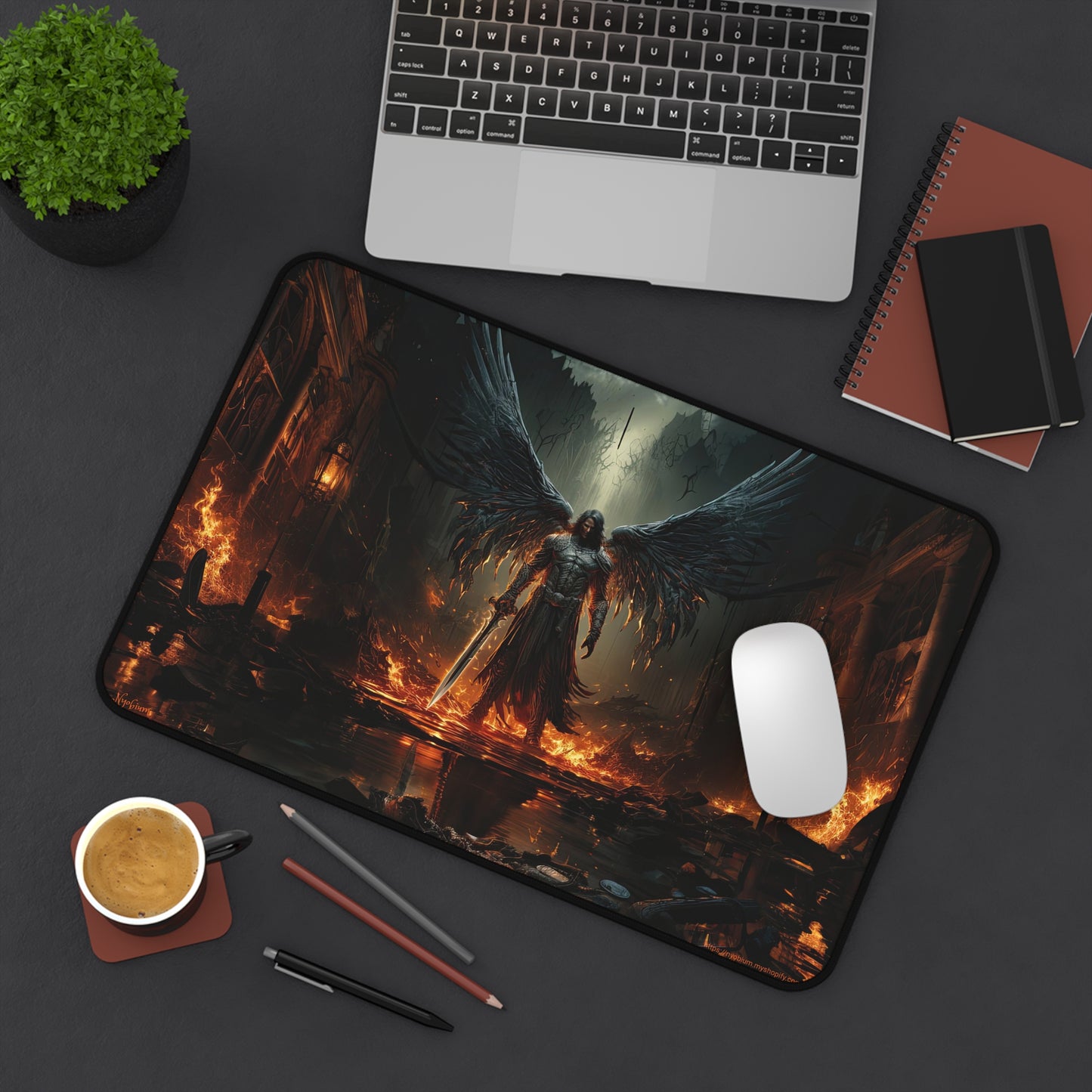 Desk Mat, MTG Playmat, MTG Playmat with Zones, Trading Card Game Play Mat, MTG Accessories, Gifts for Gamers, Fire and Darkness
