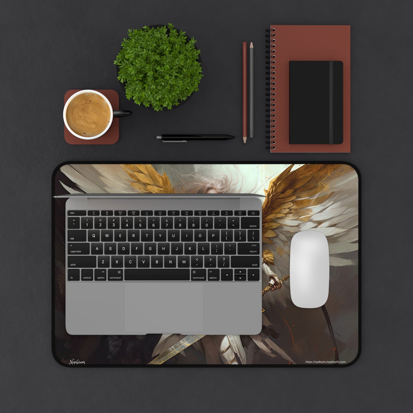 Desk Mat, MTG Playmat, MTG Playmat with Zones, Trading Card Game Play Mat, MTG Accessories, Gifts for Gamers, Angel 7