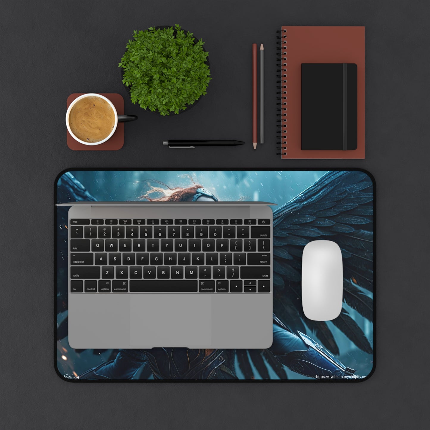 Desk Mat, MTG Playmat, MTG Playmat with Zones, Trading Card Game Play Mat, MTG Accessories, Gifts for Gamers, Angel 2
