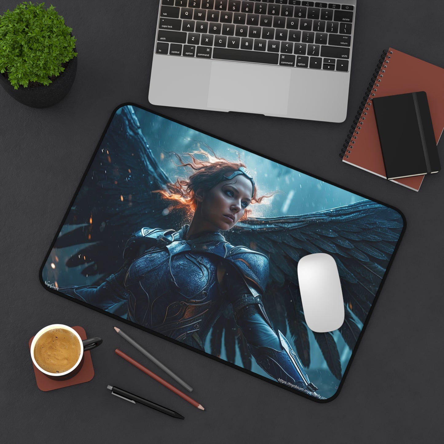 Desk Mat, MTG Playmat, MTG Playmat with Zones, Trading Card Game Play Mat, MTG Accessories, Gifts for Gamers, Angel 2