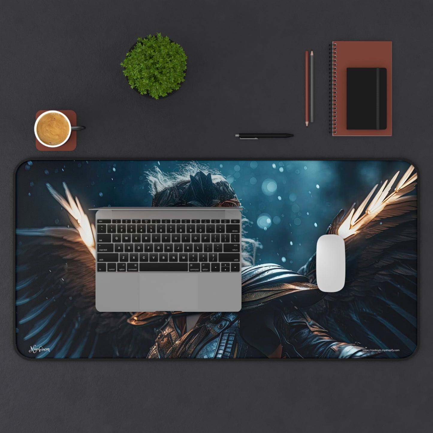 Desk Mat, MTG Playmat, MTG Playmat with Zones, Trading Card Game Play Mat, MTG Accessories, Gifts for Gamers, Angel 4