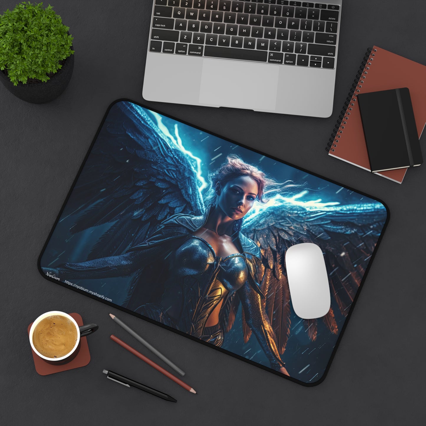 Desk Mat, MTG Playmat, MTG Playmat with Zones, Trading Card Game Play Mat, MTG Accessories, Gifts for Gamers, Angel 3