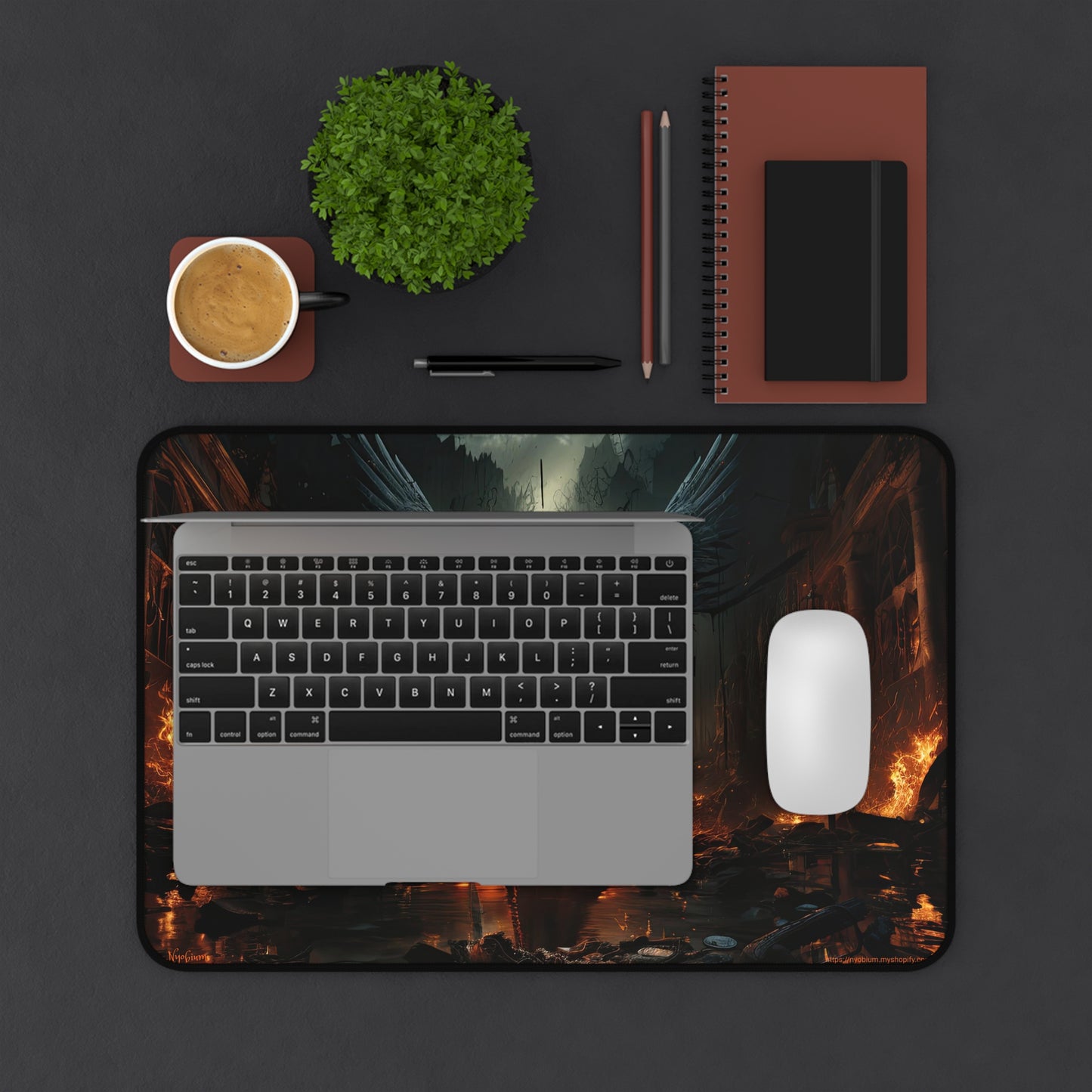 Desk Mat, MTG Playmat, MTG Playmat with Zones, Trading Card Game Play Mat, MTG Accessories, Gifts for Gamers, Fire and Darkness