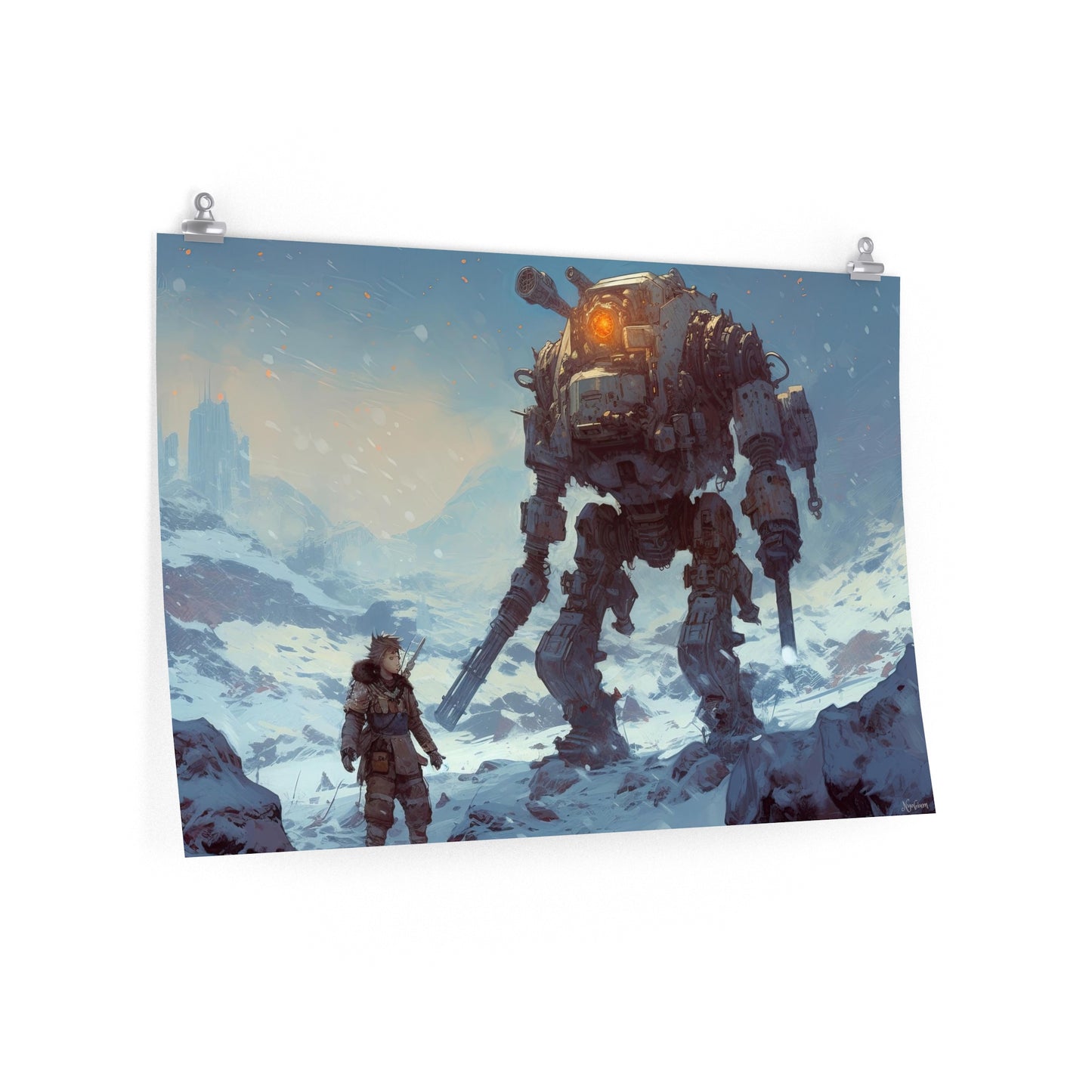 Robot Scenes 10 - Robot Scenes Series Sci-fi Poster -- Landscape - 18x12, 30x20, 36x24 - Museum Grade Matte Paper - by Nyobium