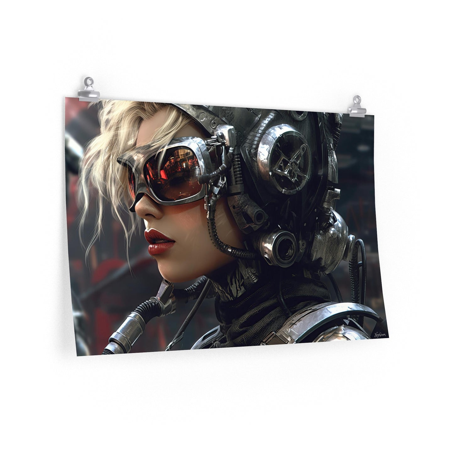 Space Girl 4 - Space Girls Series Sci-fi Poster -- Landscape - 18x12, 30x20, 36x24 - Museum Grade Matte Paper - by Nyobium