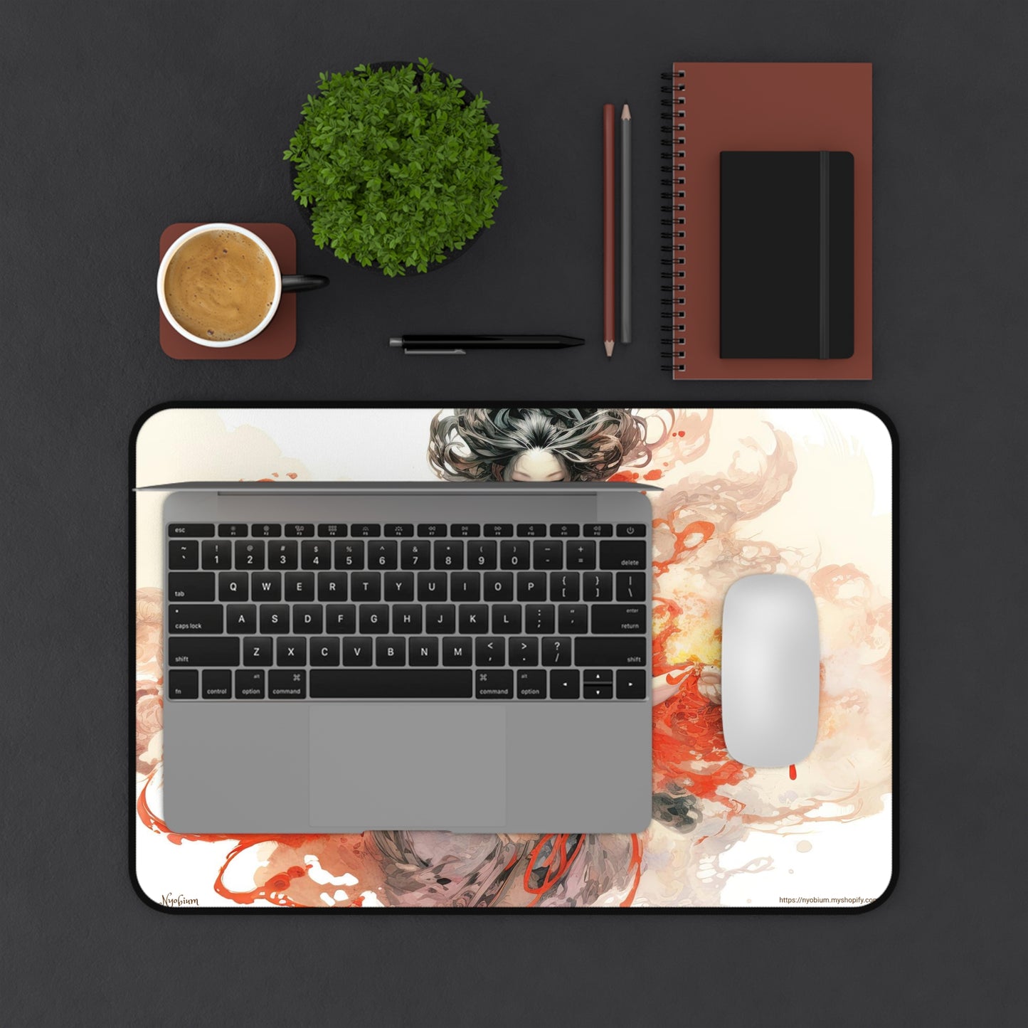 Desk Mat, MTG Playmat, MTG Playmat with Zones, Trading Card Game Play Mat, MTG Accessories, Gifts for Gamers, Fire Magi 1