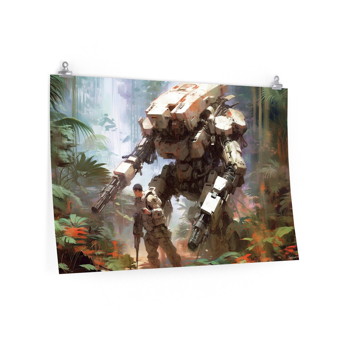 Robot Scenes 8 - Robot Scenes Series Sci-fi Poster -- Landscape - 18x12, 30x20, 36x24 - Museum Grade Matte Paper - by Nyobium
