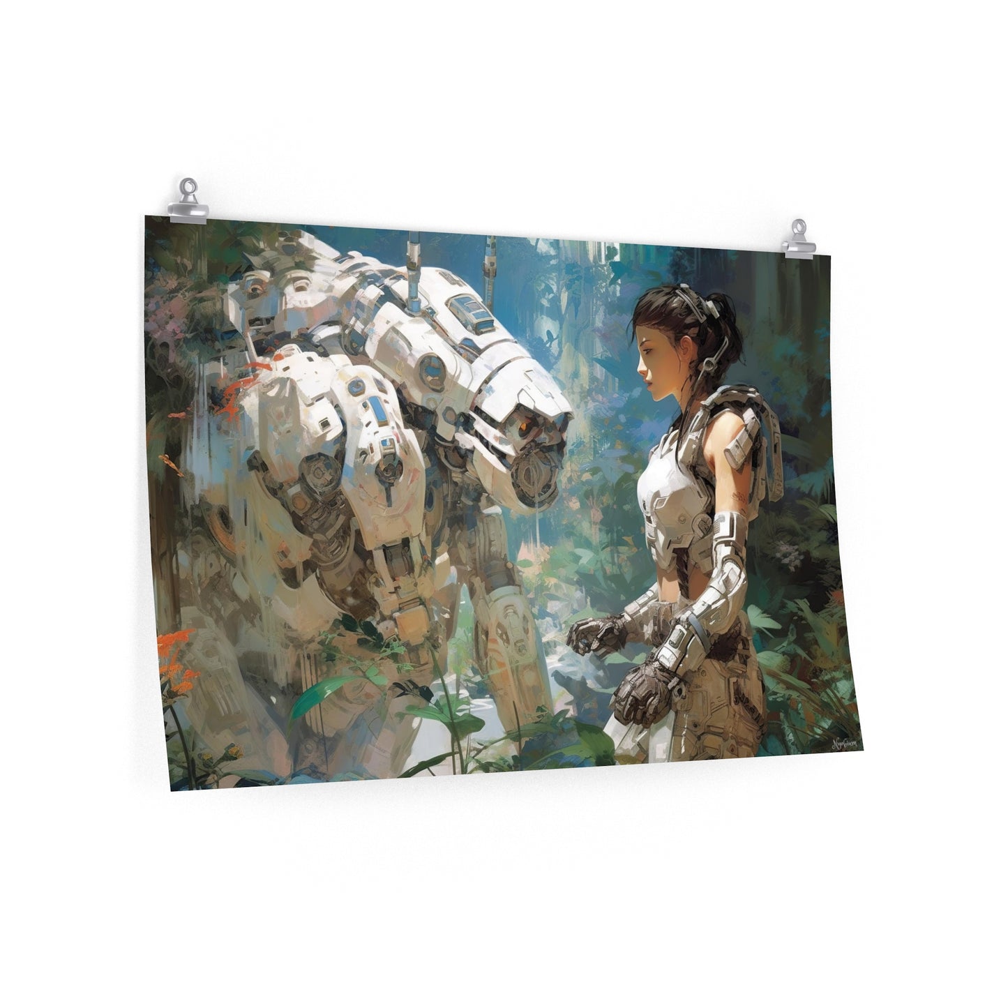 Robot Scenes 4 - Robot Scenes Series Sci-fi Poster -- Landscape - 18x12, 30x20, 36x24 - Museum Grade Matte Paper - by Nyobium