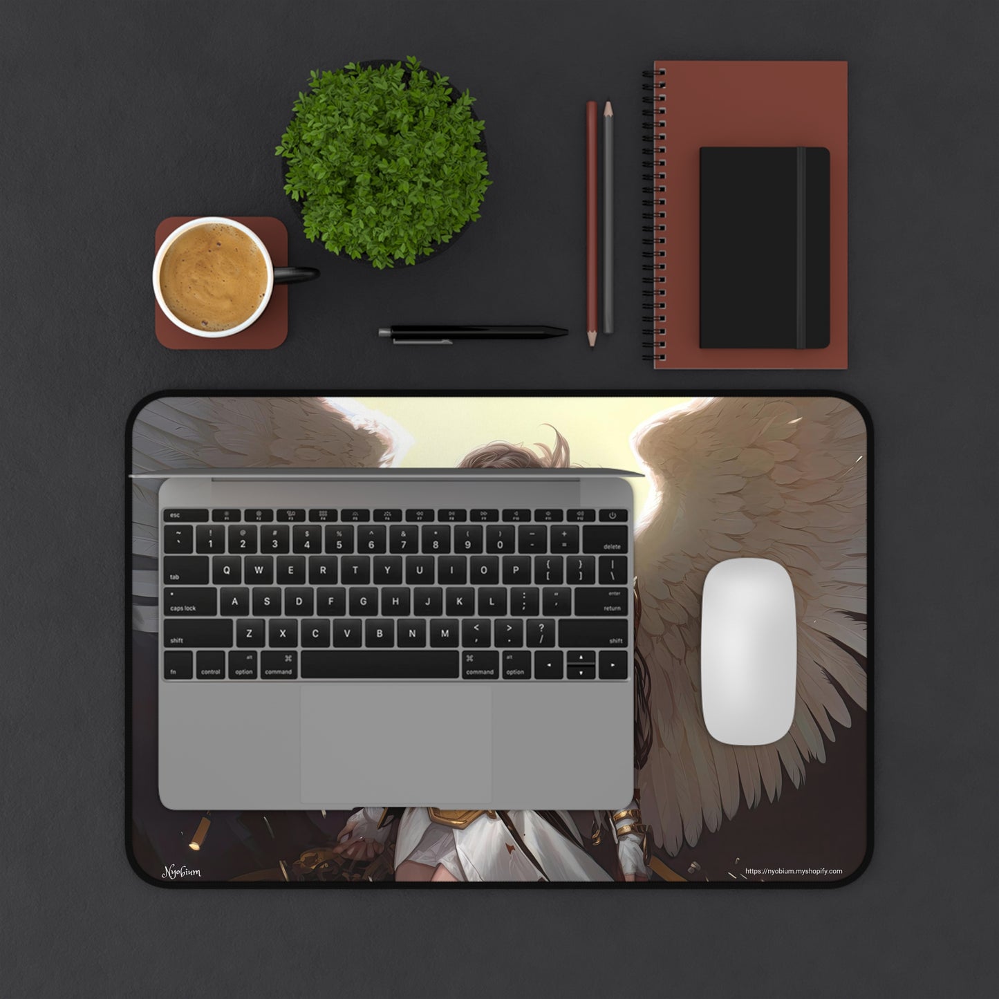 Desk Mat, MTG Playmat, MTG Playmat with Zones, Trading Card Game Play Mat, MTG Accessories, Gifts for Gamers, Angel 8