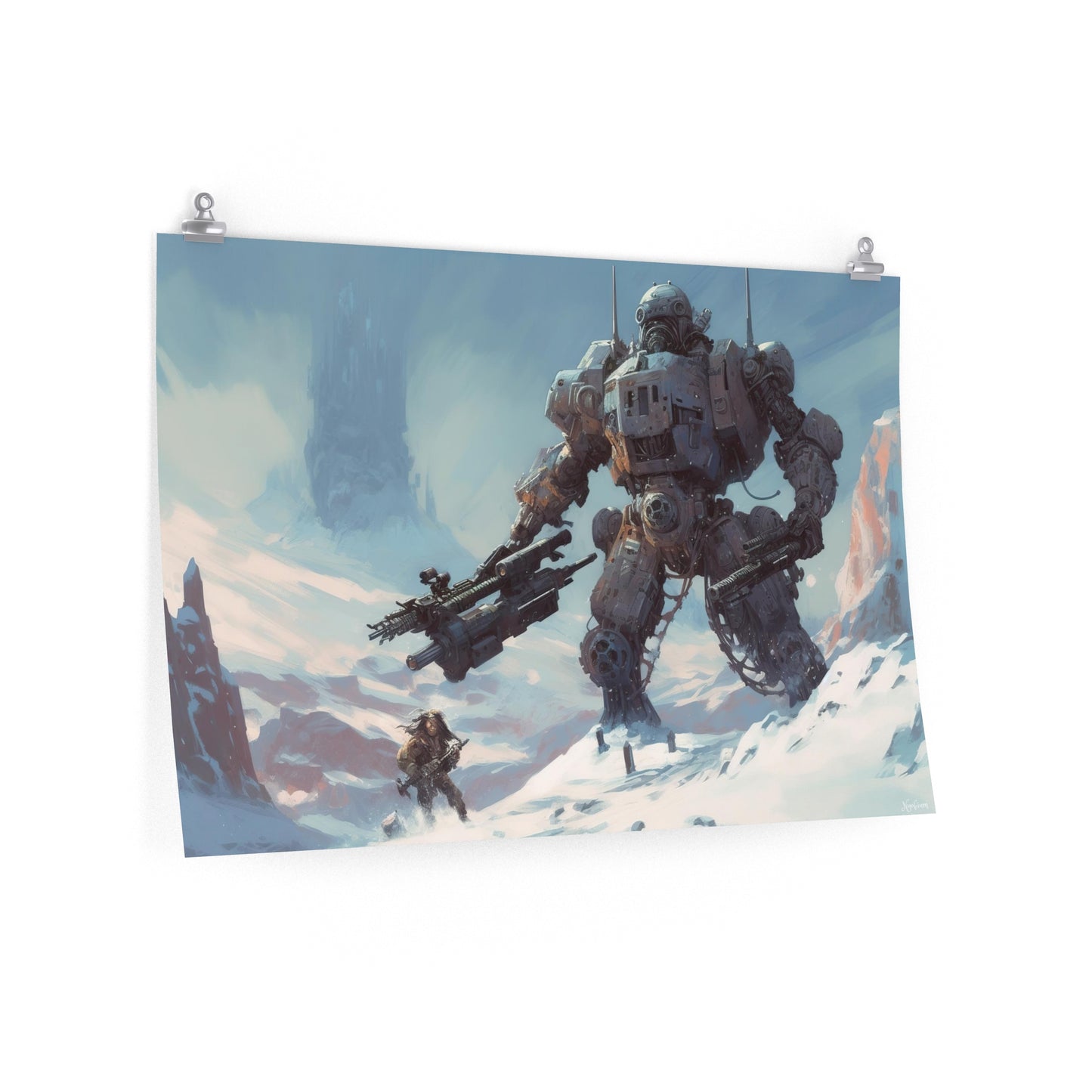 Robot Scenes 12 - Robot Scenes Series Sci-fi Poster -- Landscape - 18x12, 30x20, 36x24 - Museum Grade Matte Paper - by Nyobium
