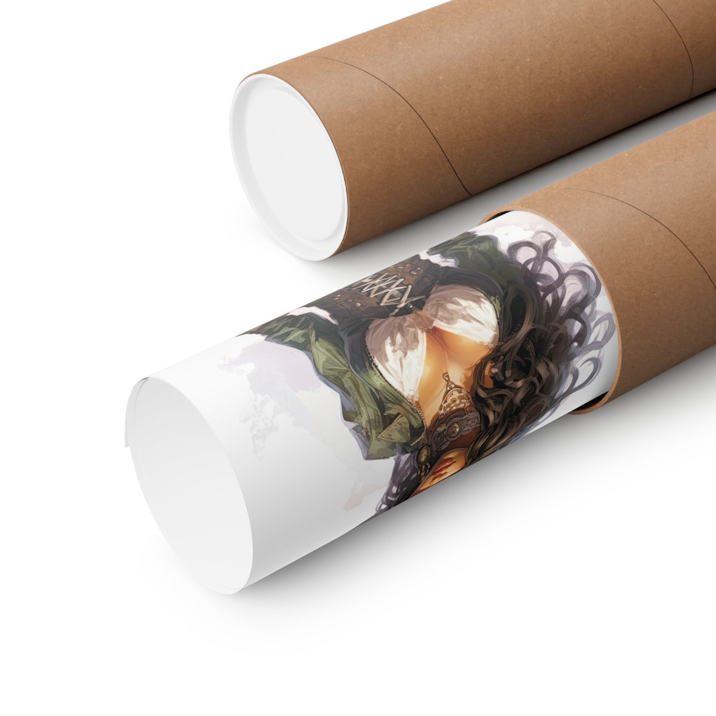 Steampunk Gunslinger Woman 2 - Steampunk Poster - Portrait - 12x18, 20x30, 24x36 - Museum Grade Matte Paper - by Nyobium