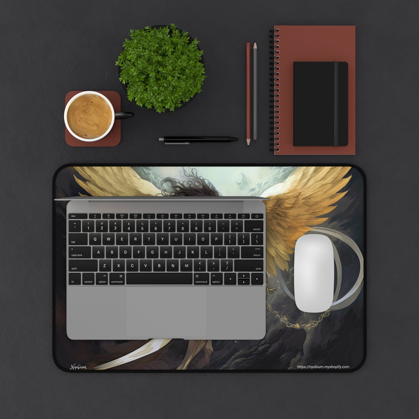 Desk Mat, MTG Playmat, MTG Playmat with Zones, Trading Card Game Play Mat, MTG Accessories, Gifts for Gamers, Angel 5