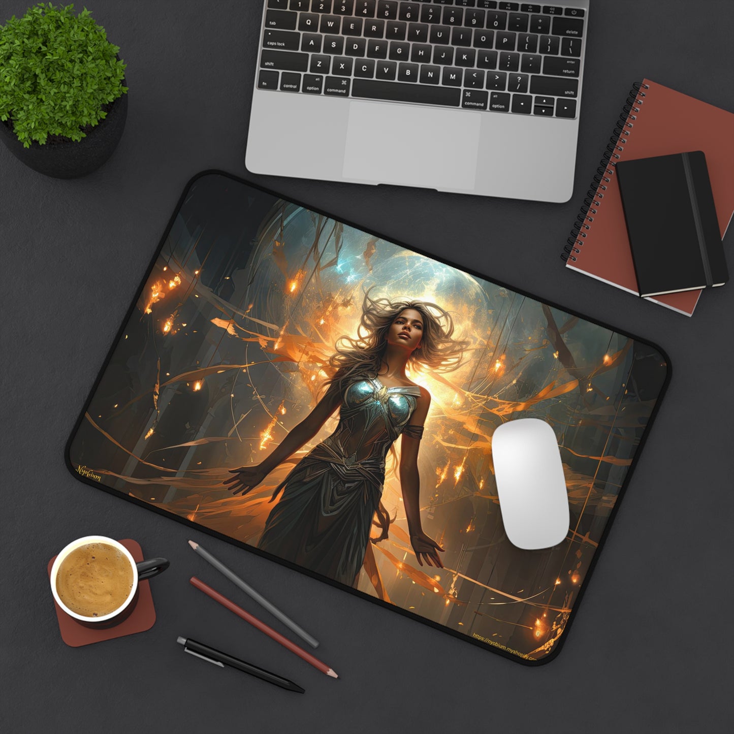 Desk Mat, MTG Playmat, MTG Playmat with Zones, Trading Card Game Play Mat, MTG Accessories, Gifts for Gamers, Golden Paladin 2