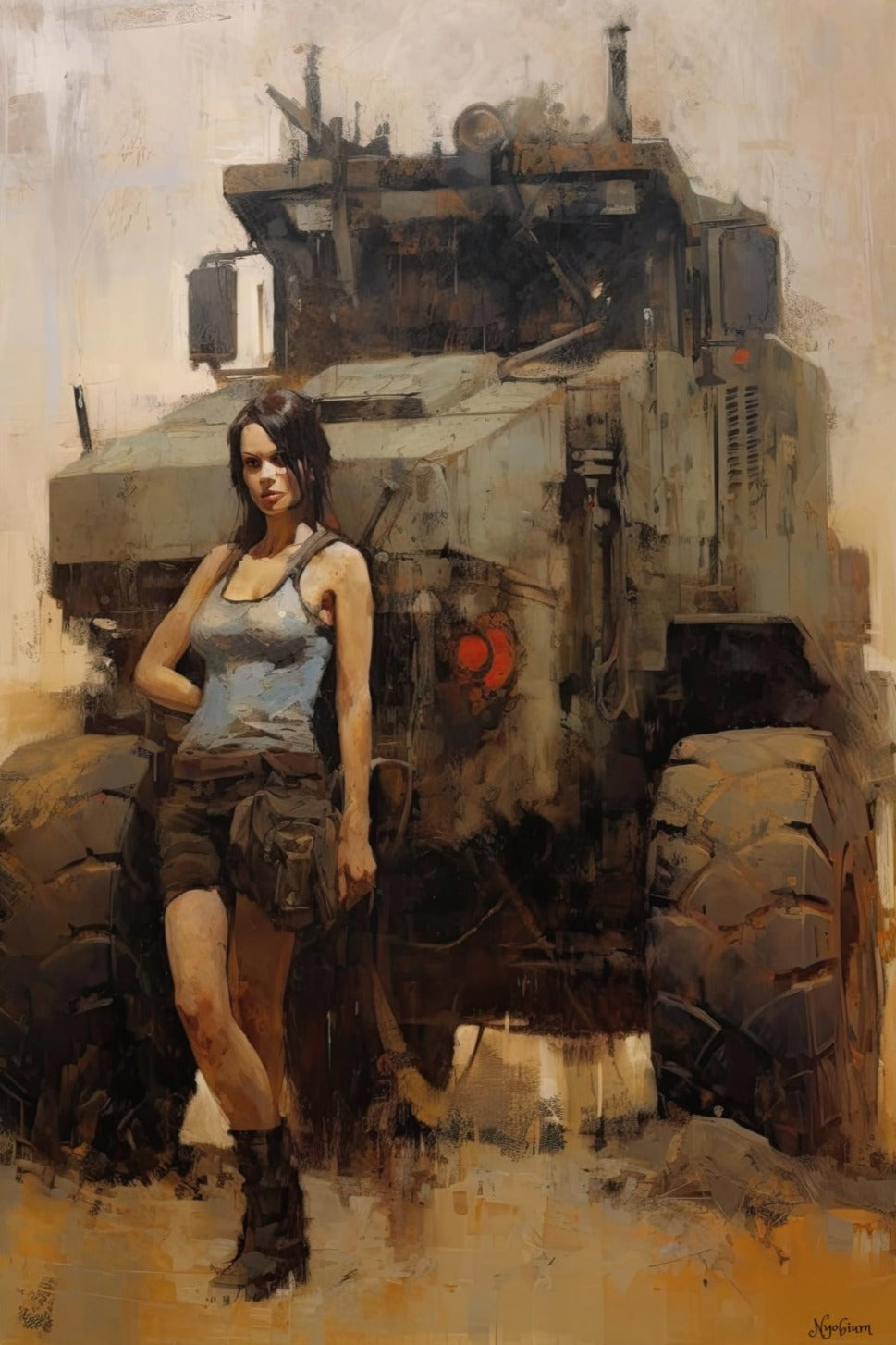 Nomad 3 - Cyberpunk Dystopic Series Poster - Portrait - 12x18, 20x30, 24x36 - Museum Grade Matte Paper - by Nyobium