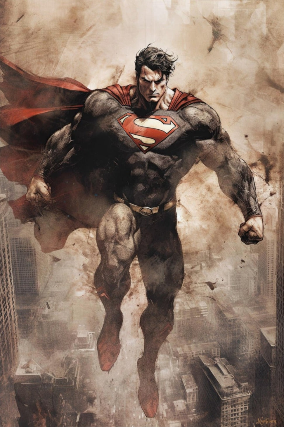 Superman 2 - Sups Fanart Poster - Portrait - 12x18, 20x30, 24x36 - Museum Grade Matte Paper - by Nyobium