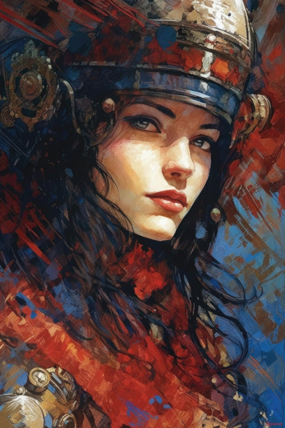 Far Land Girl 6 - Fantasy Poster - Portrait - 12x18, 20x30, 24x36 - Museum Grade Matte Paper - by Nyobium