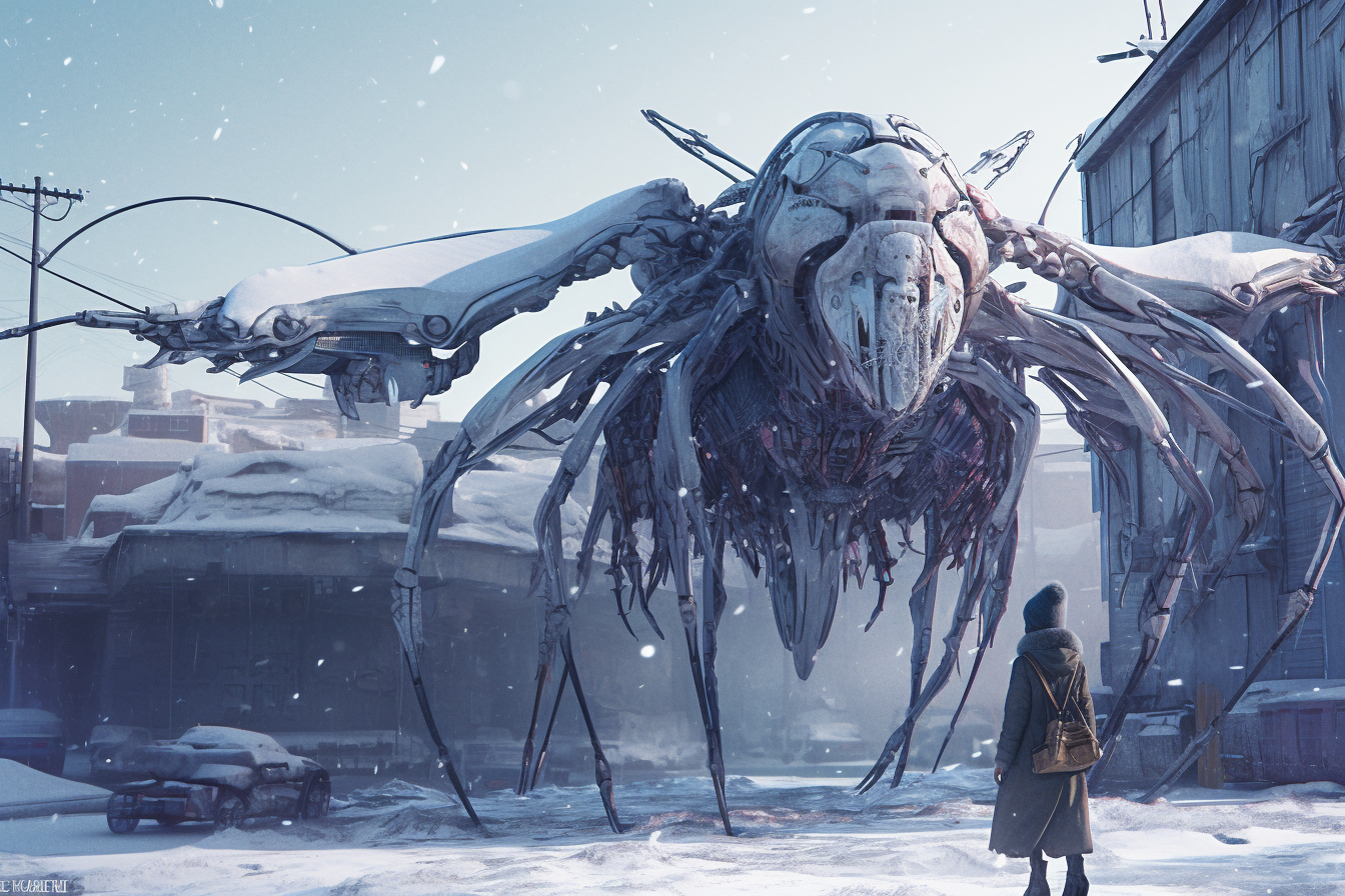 Arachnobot 4 - Scifi Worlds Poster - Landscape - 18x12, 30x20, 36x24 - Museum Grade Matte Paper - by Nyobium