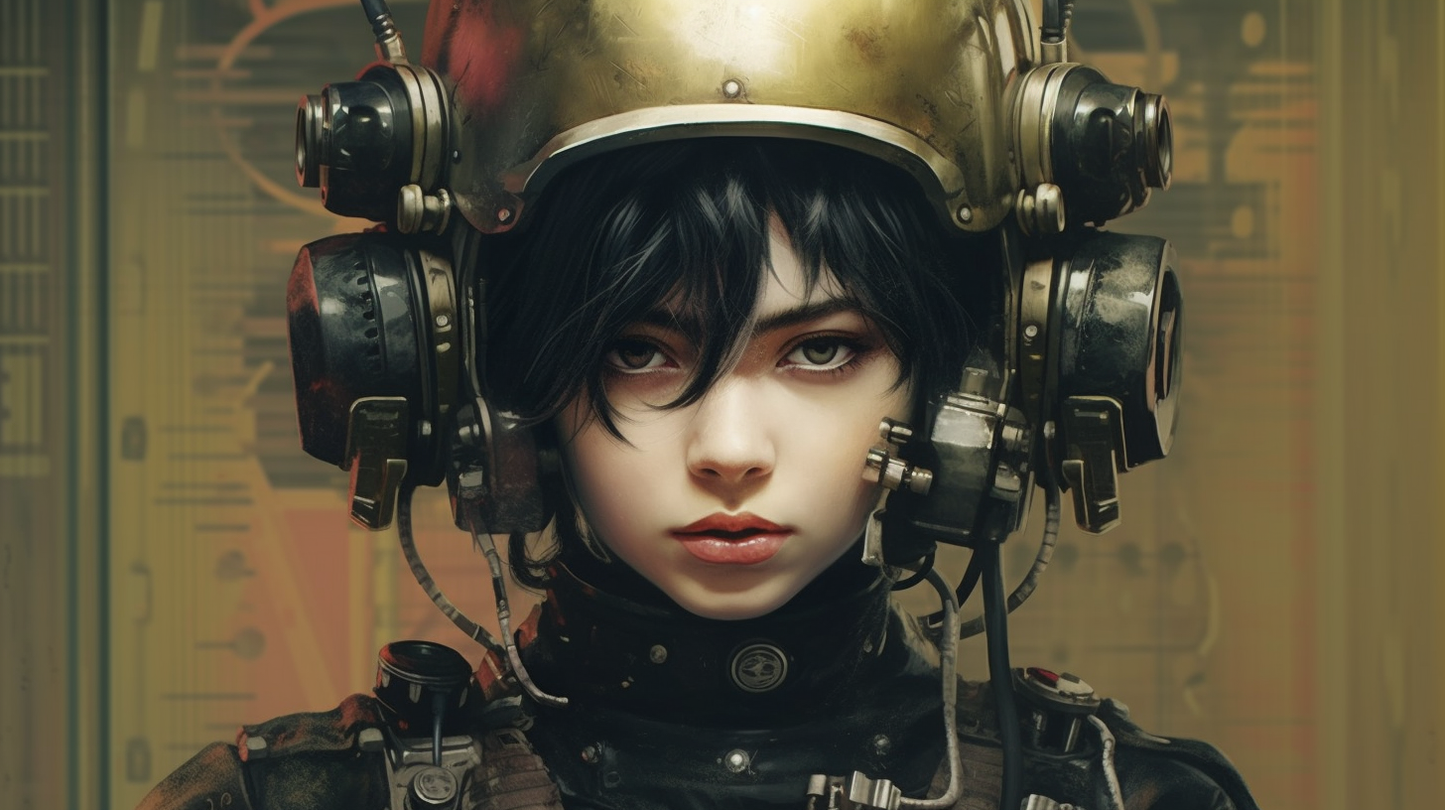 Space Girl 10 - Space Girls Series Sci-fi Poster -- Landscape - 18x12, 30x20, 36x24 - Museum Grade Matte Paper - by Nyobium