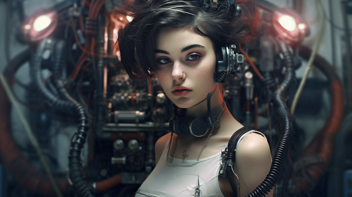 Space Girl 1 - Space Girls Series Sci-fi Poster -- Landscape - 18x12, 30x20, 36x24 - Museum Grade Matte Paper - by Nyobium