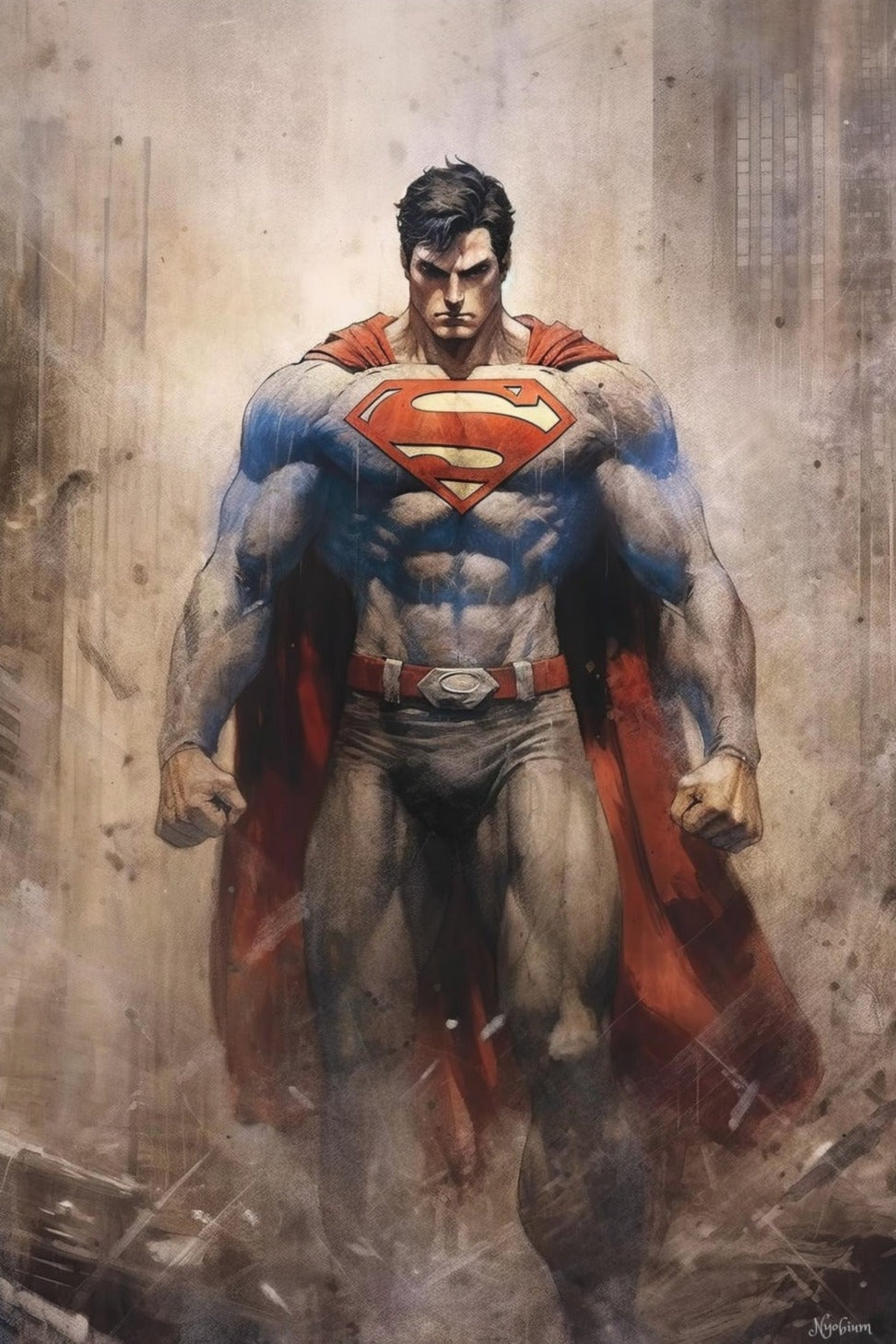 Superman 6 - Sups Fanart Poster - Portrait - 12x18, 20x30, 24x36 - Museum Grade Matte Paper - by Nyobium