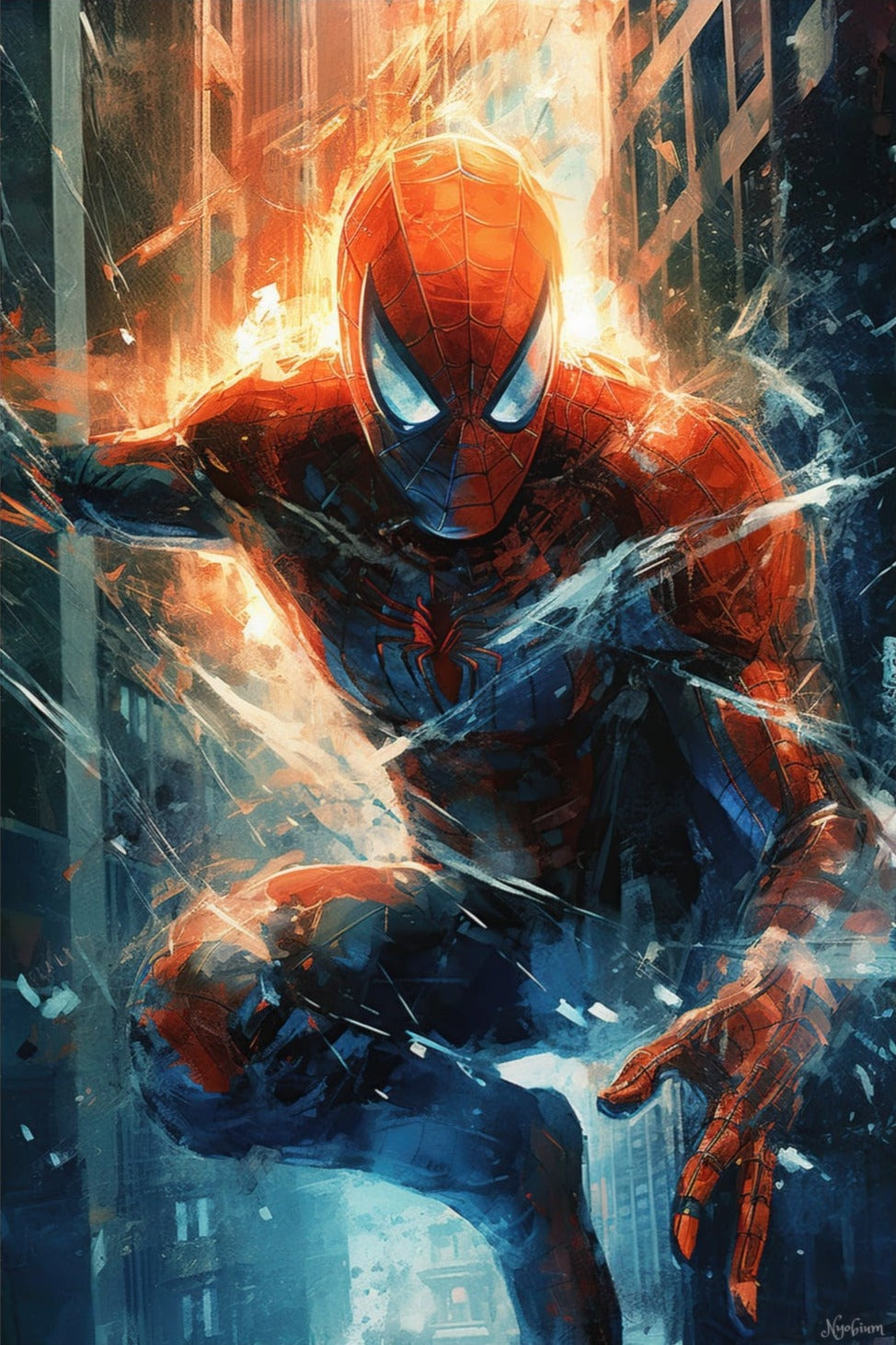 Spiderman - Sups Fanart Poster - Portrait - 12x18, 20x30, 24x36 - Museum Grade Matte Paper - by Nyobium