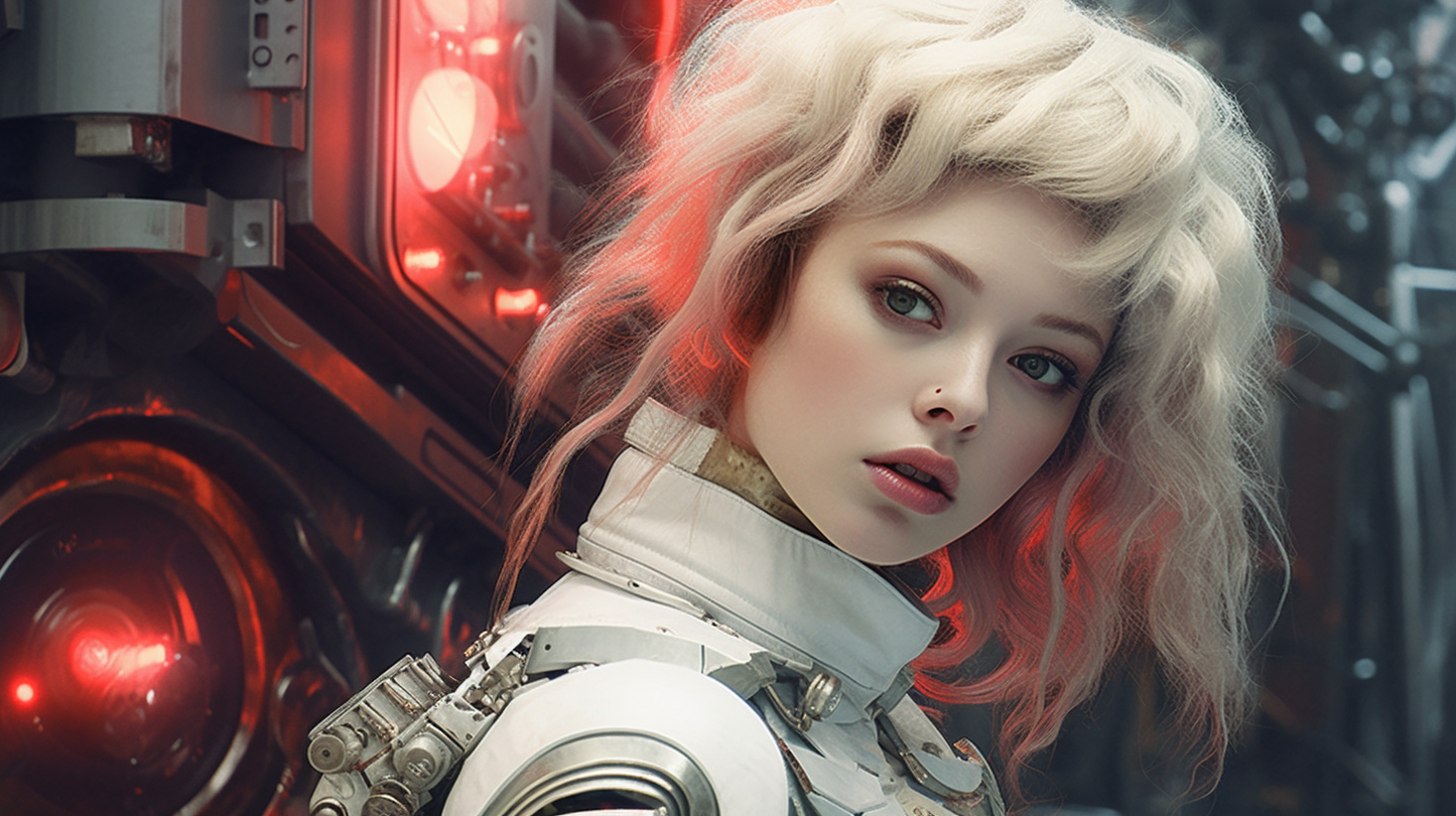 Space Girl 3 - Space Girls Series Sci-fi Poster -- Landscape - 18x12, 30x20, 36x24 - Museum Grade Matte Paper - by Nyobium