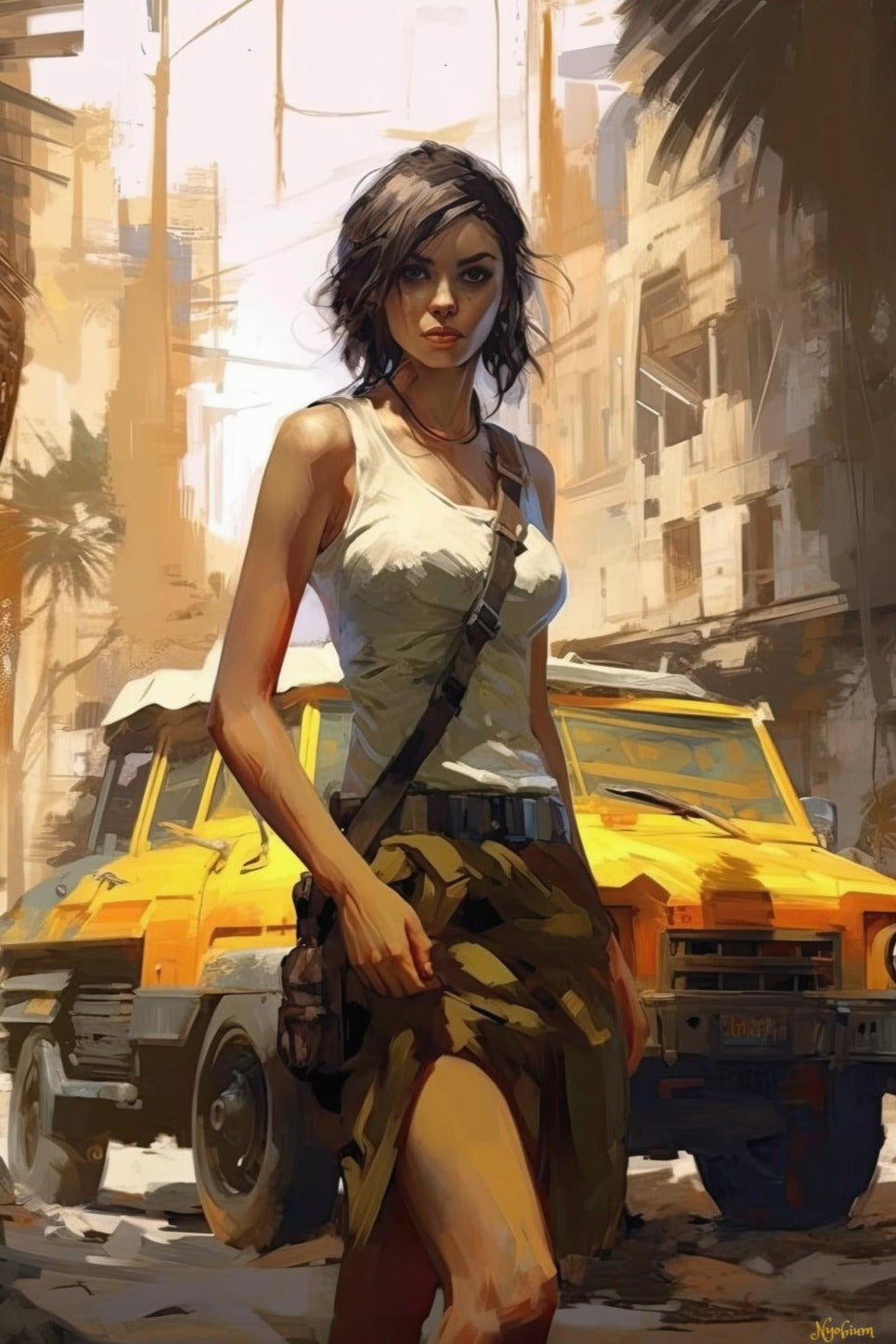Nomad 6 - Cyberpunk Dystopic Series Poster - Portrait - 12x18, 20x30, 24x36 - Museum Grade Matte Paper - by Nyobium