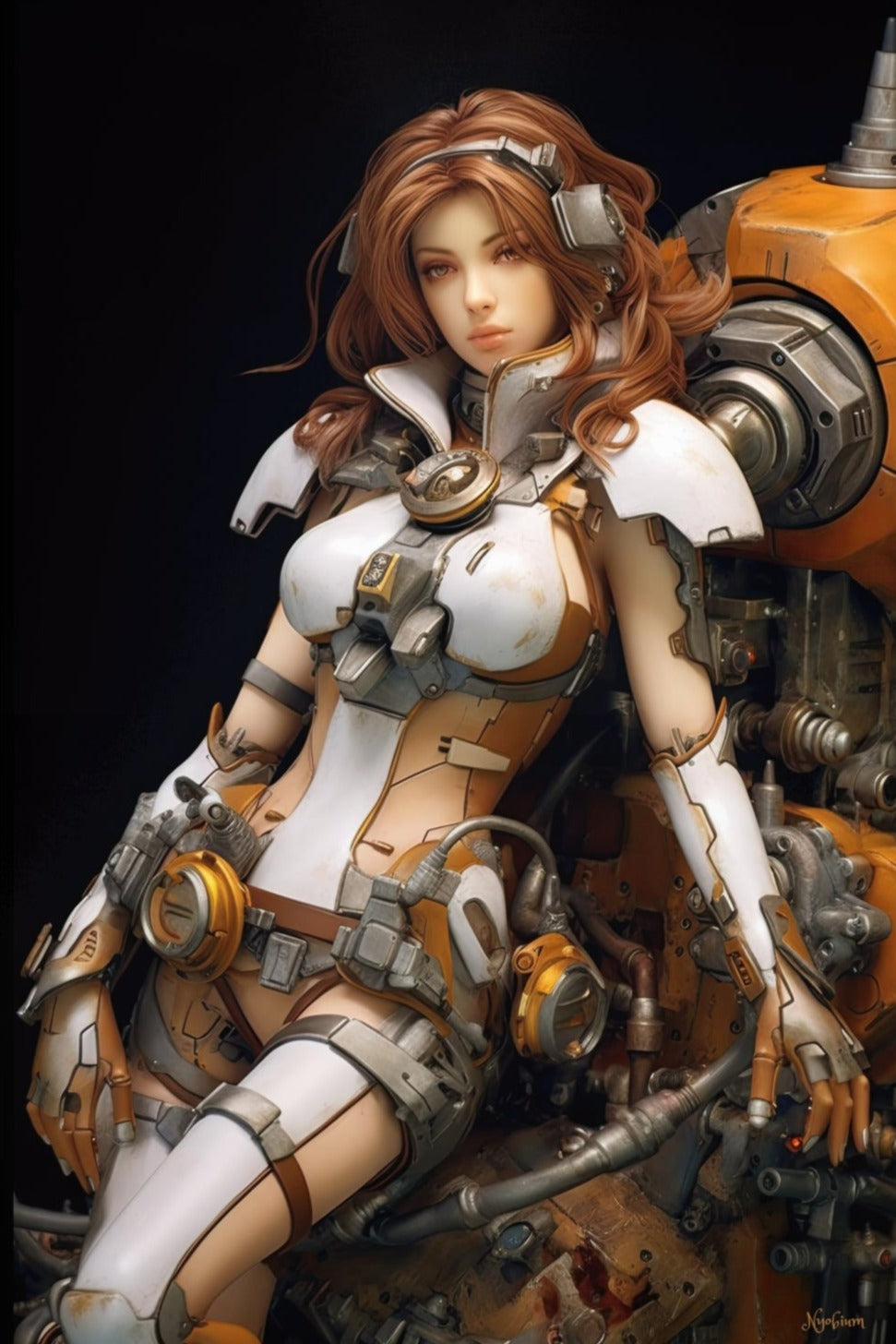 Robogirl 10 - Robogirls Sci-fi Series Poster - Portrait - 12x18, 20x30, 24x36 - Museum Grade Matte Paper - by Nyobium