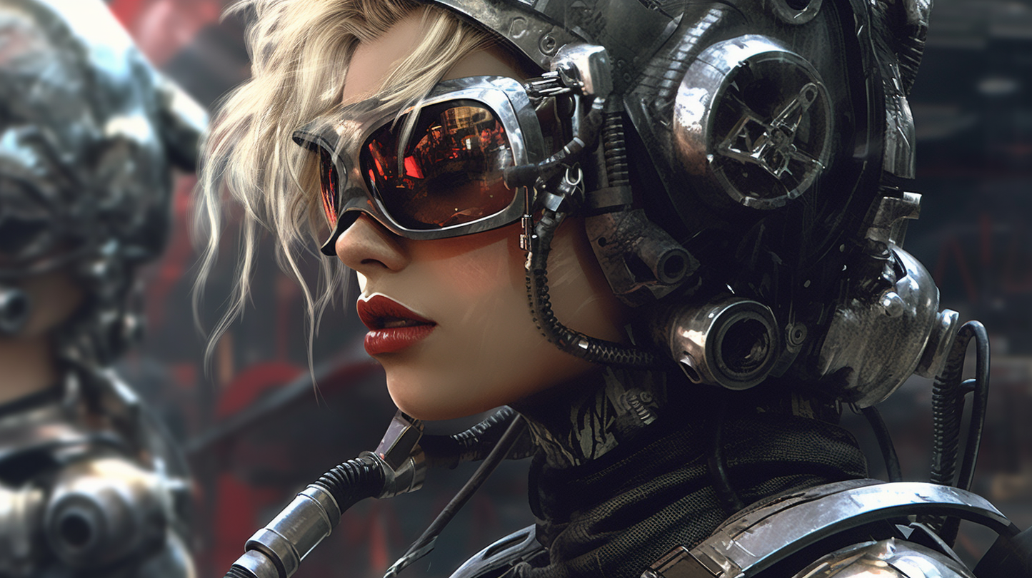 Space Girl 4 - Space Girls Series Sci-fi Poster -- Landscape - 18x12, 30x20, 36x24 - Museum Grade Matte Paper - by Nyobium